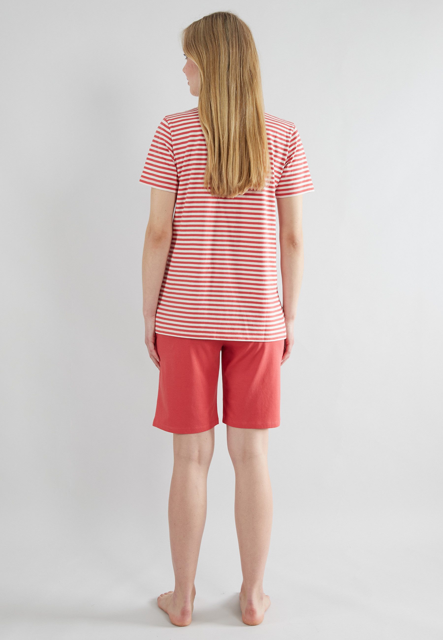 GÖTZBURG Shorty GÖTZBURG Damen Shorty rot quergestreift (1 tlg)