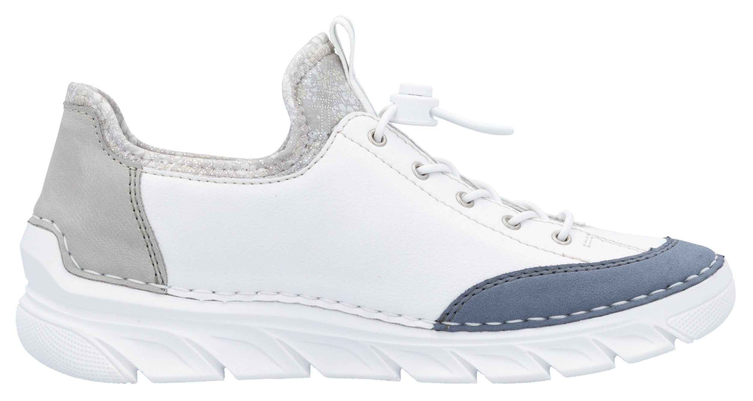 Rieker Slip-On Sneaker Slipper, Freizeitschuh mit kontrastfarbenen Besätzen