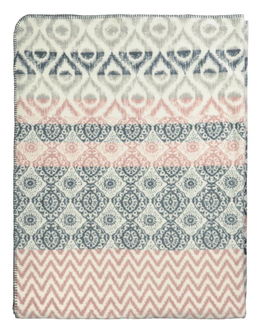 Wohndecke Kuscheldecke Plaid ORNAMENTE zum Wohlfühlen warm & flauschig, LIVING DREAMS, nachhaltig produziert in Europa