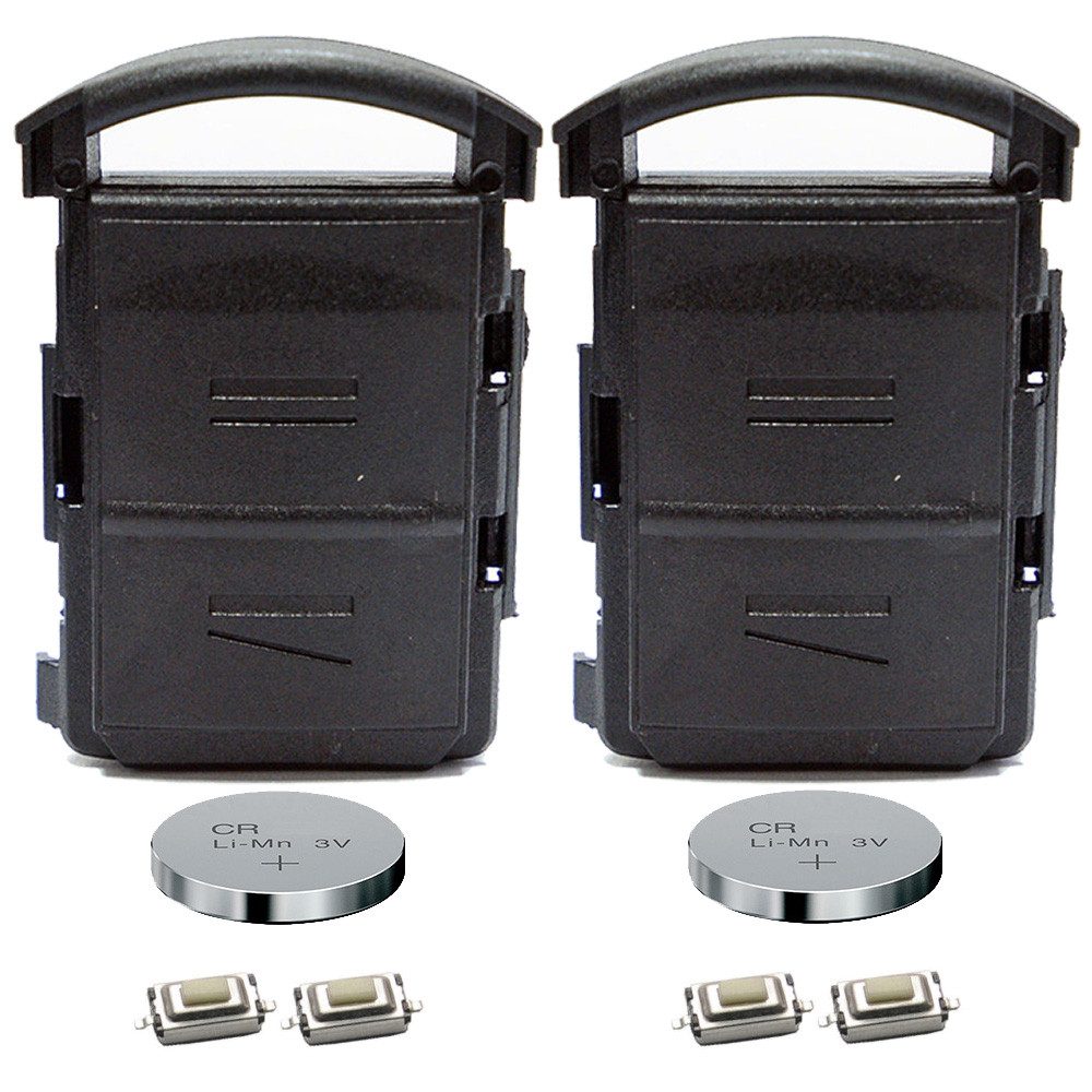 mt-key Auto Schlüssel Reparatur Set 2X Gehäuse + 4X Mikrotaster + 2X CR2032 Knopfzelle, CR2032 (3 V), für Opel Funk Fernbedienung