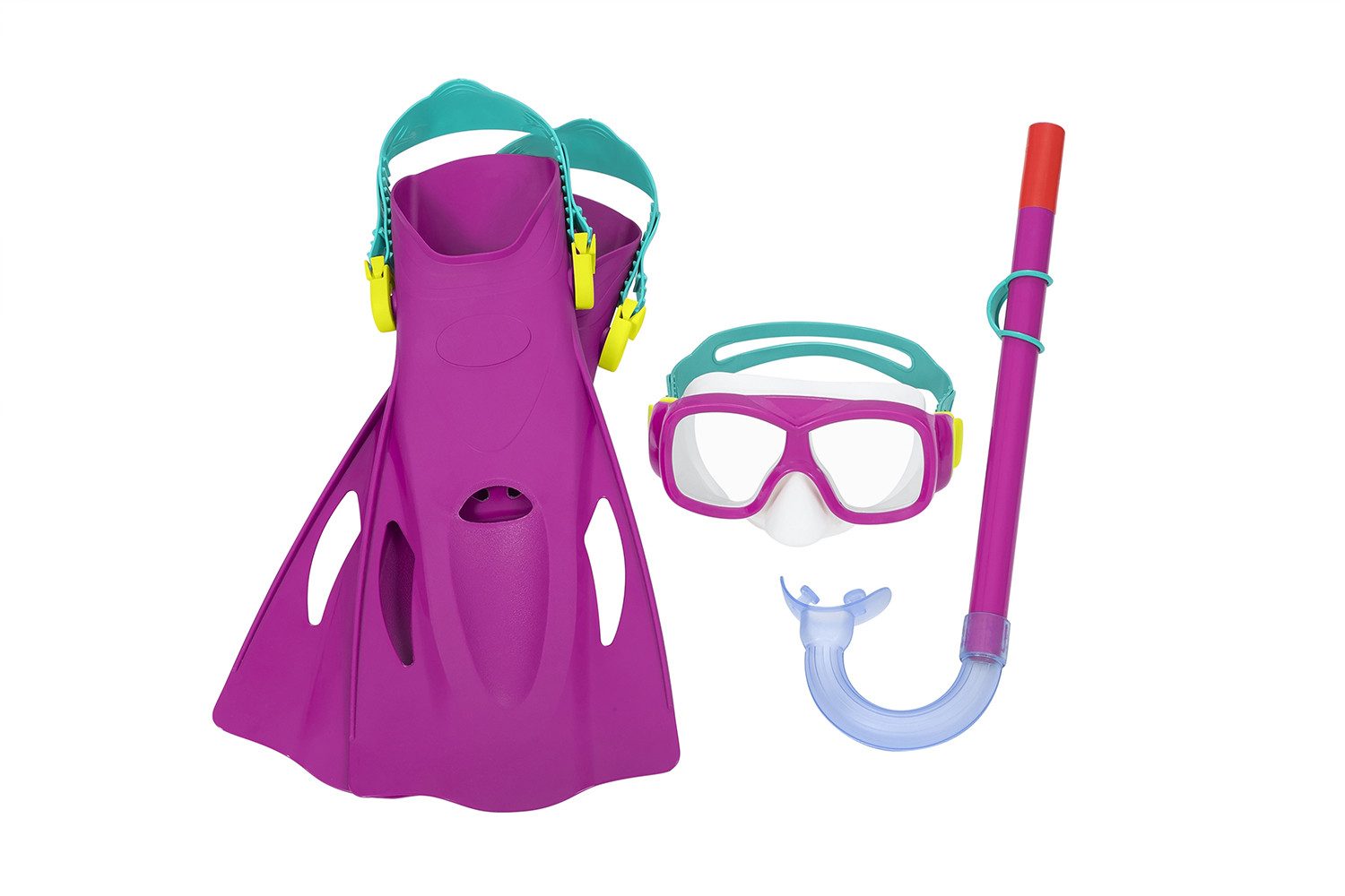 Bestway Schnorchel Explora Essential™ (Set, 1 St., Inkl. 1x Tauchmaske, 1x Schnorchel & 1x Paar Schwimmflossen), 100% latexfrei