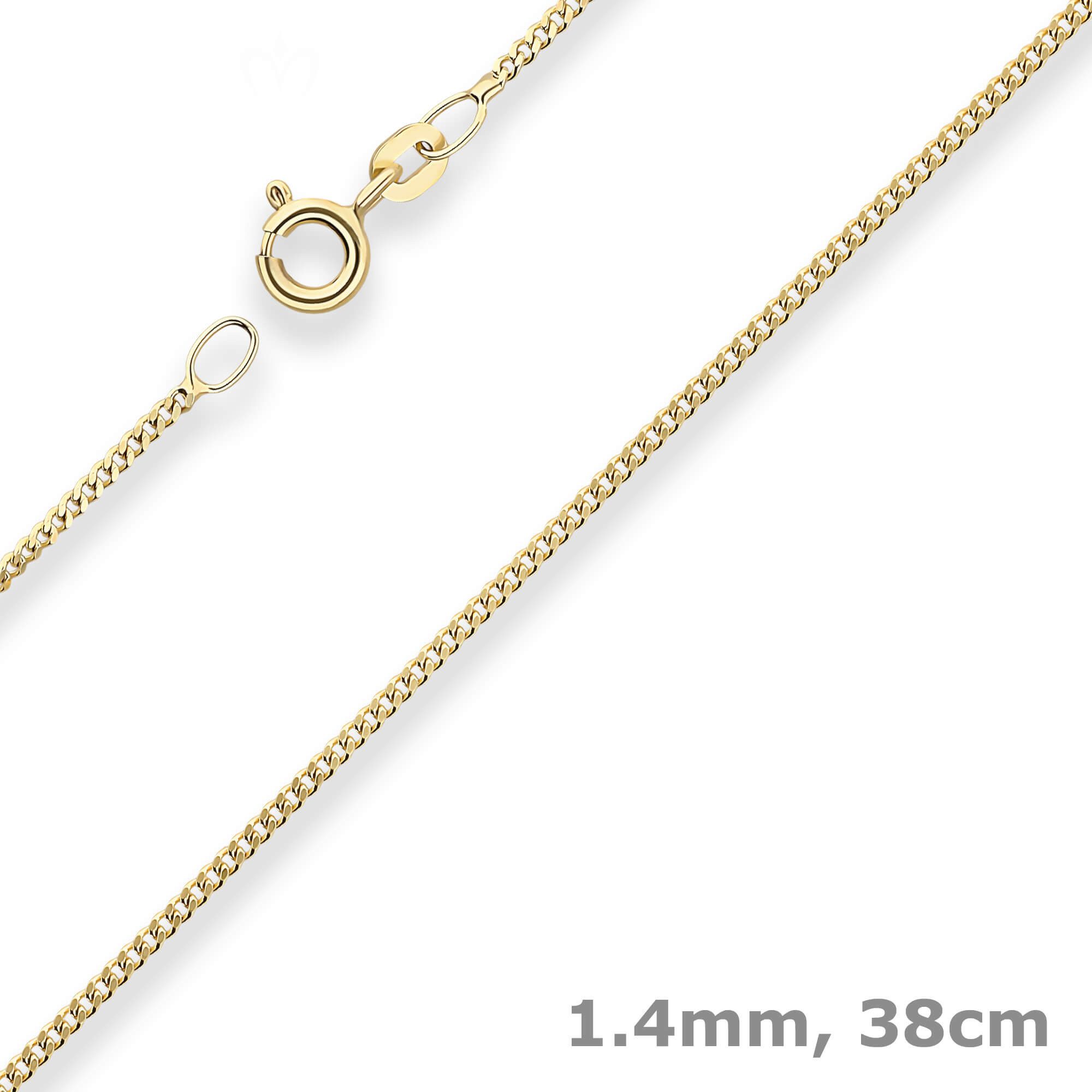 Goldkette 1,4mm Panzerkette aus 333 Gelbgold 38cm mit Zwischenöse