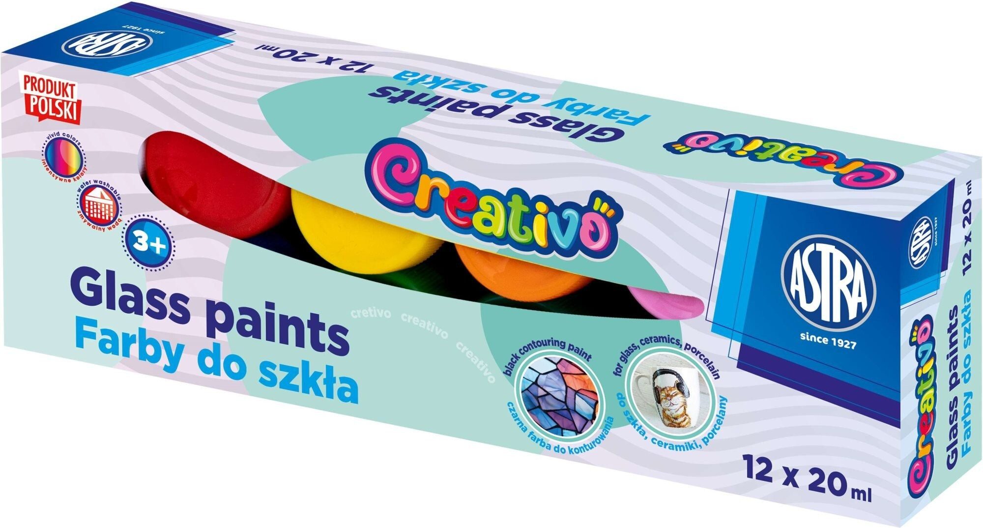 ASTRA Porzellanfarbe ASTRA CREATIVO Glasfarben 12x20ml