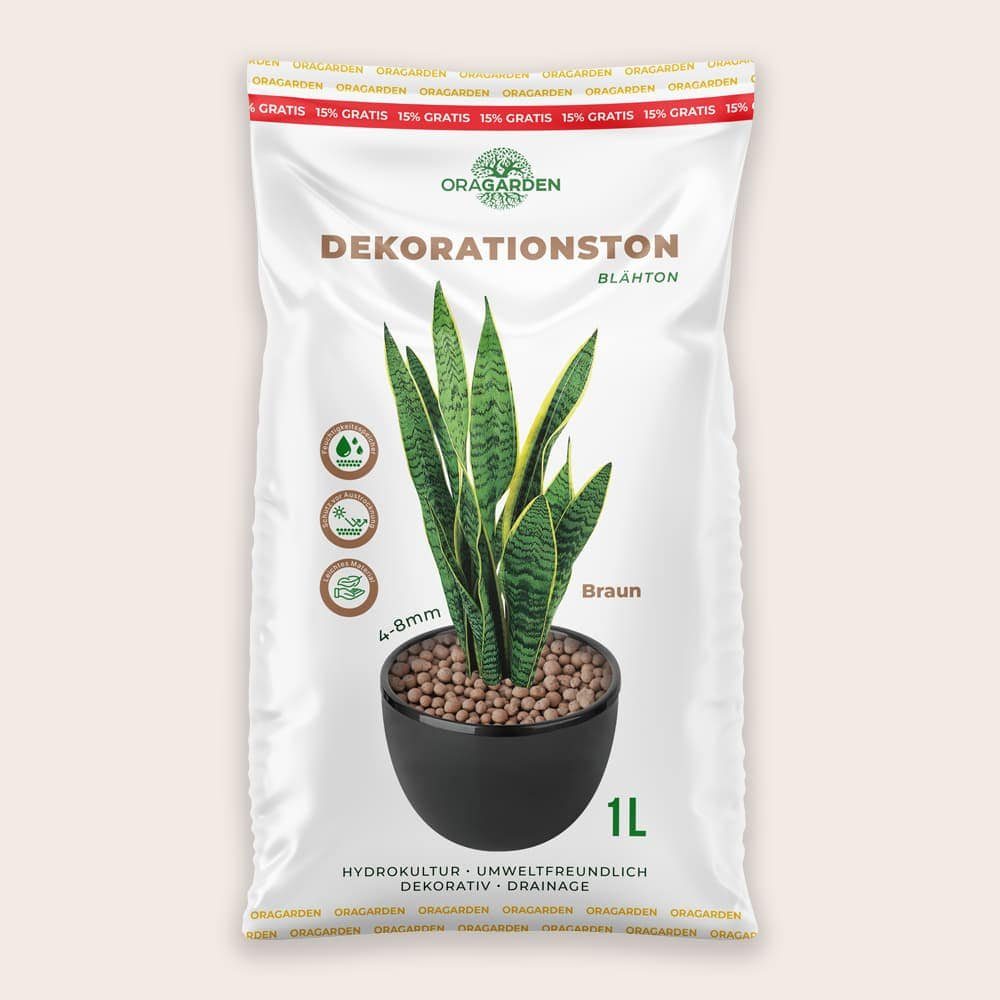 OraGarden Blähton OraGarden Dekorationston Blähton Dekorationston Braun 4-8 mm 1L, (Packung)