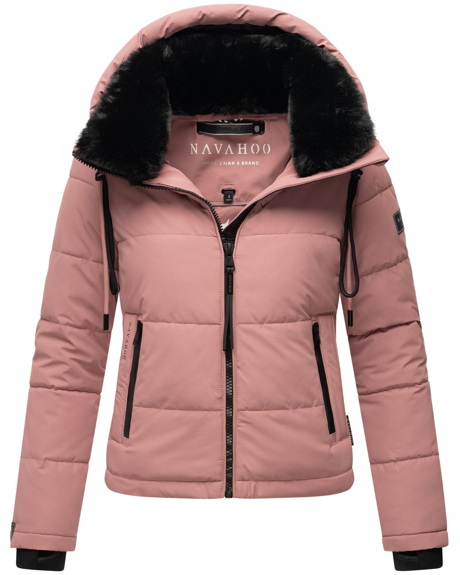 Navahoo Steppjacke Mit Liebe XIV Warme gesteppte Damen Winterjacke mit kuscheligem Kragen altrosa | Übergangsjacken