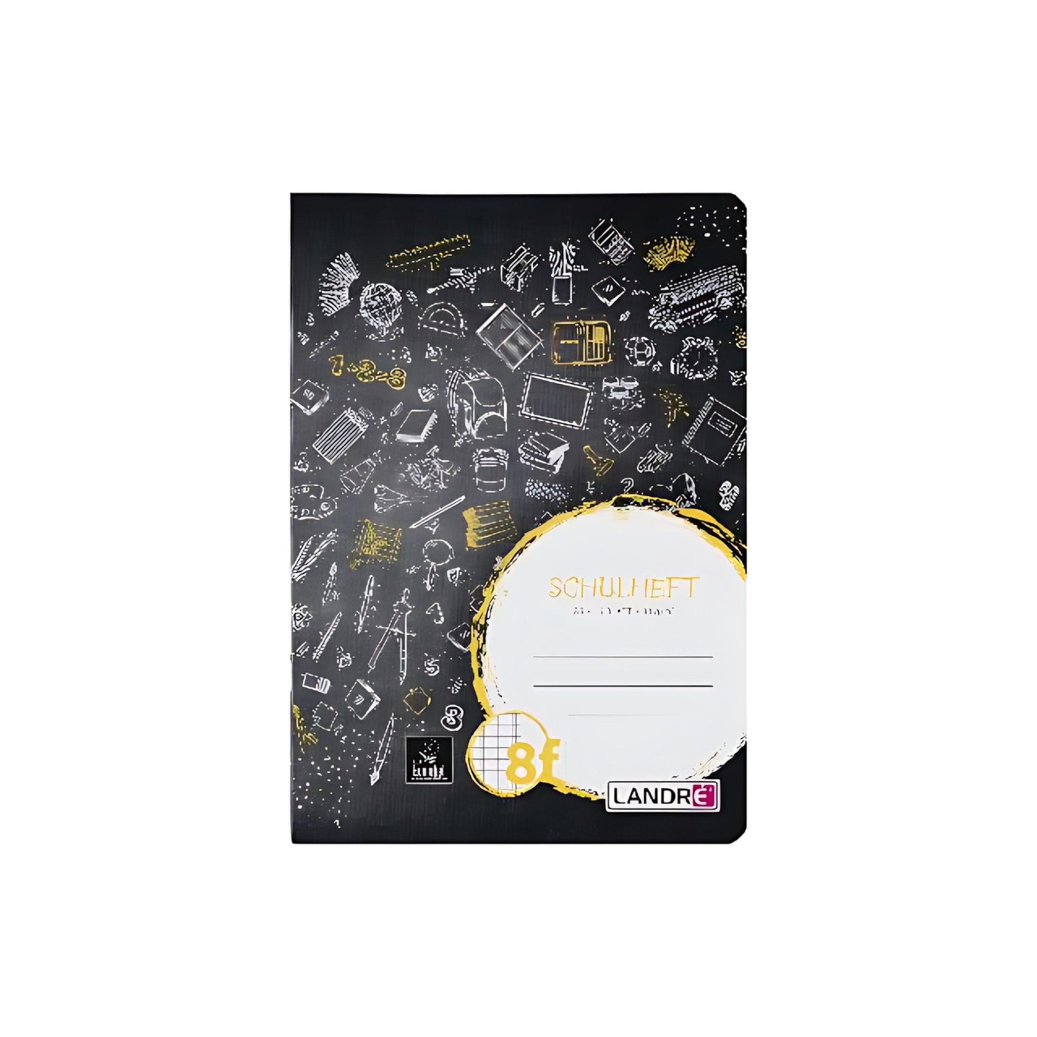 LANDRE Schulheft LANDRÉ Schulheft A5, 16 Blatt, 80 g/m², Lineatur 8 (rautiert mit Rand