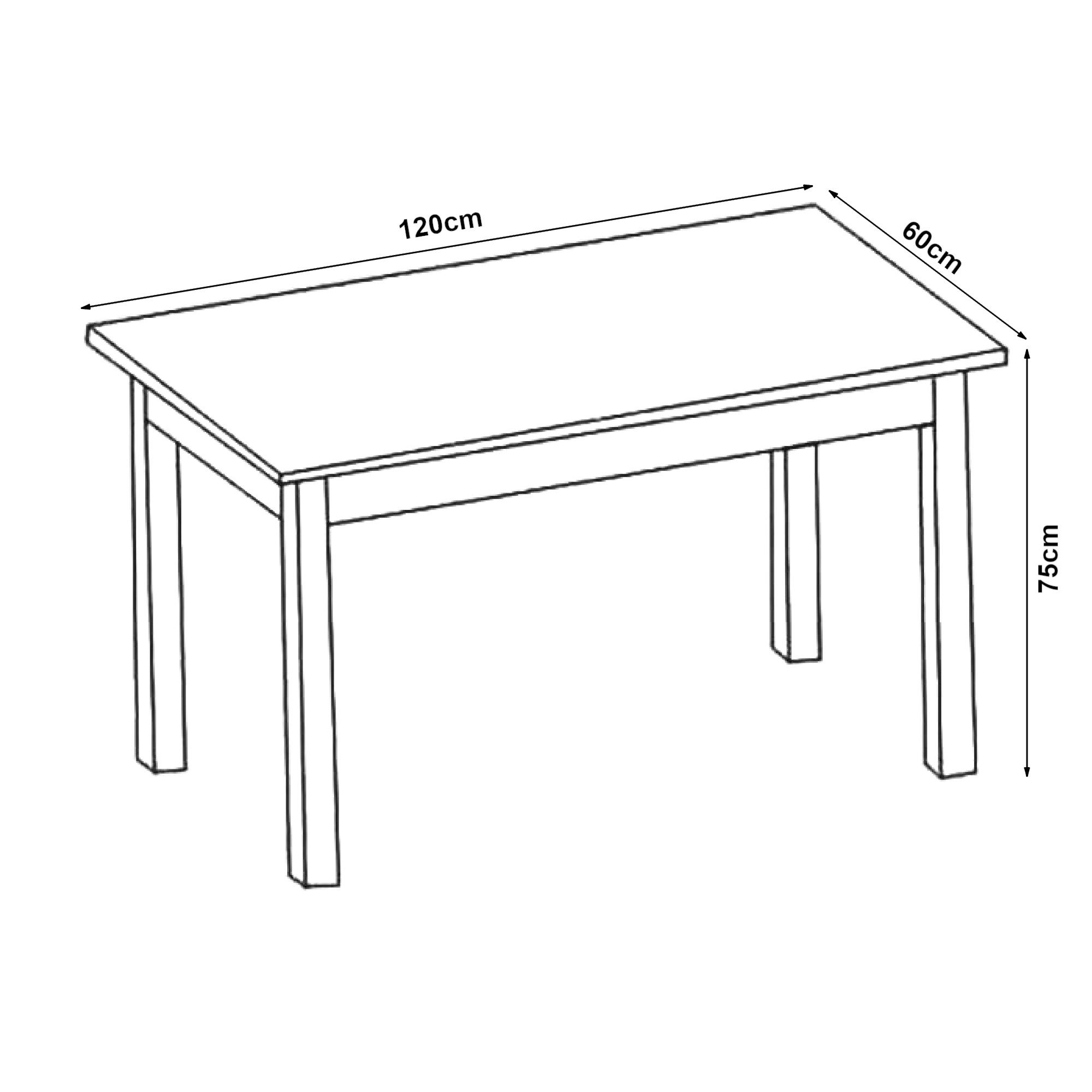 en.casa Esstisch, »Den Haag« 120x60 cm Stahl Walnussoptik günstig online kaufen