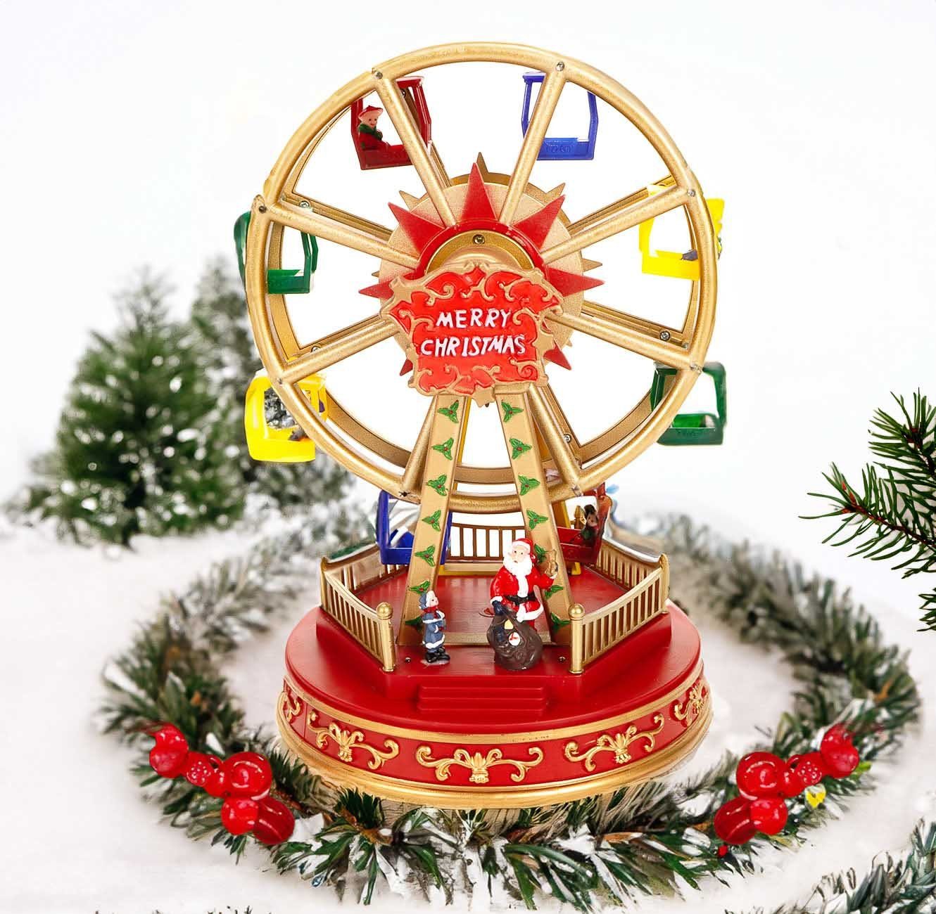 LuVille Weihnachtsszene Weihnachtsmarkt Fahrgeschäft, Riesenrad mit Gondeln, Fahrgästen 4 8