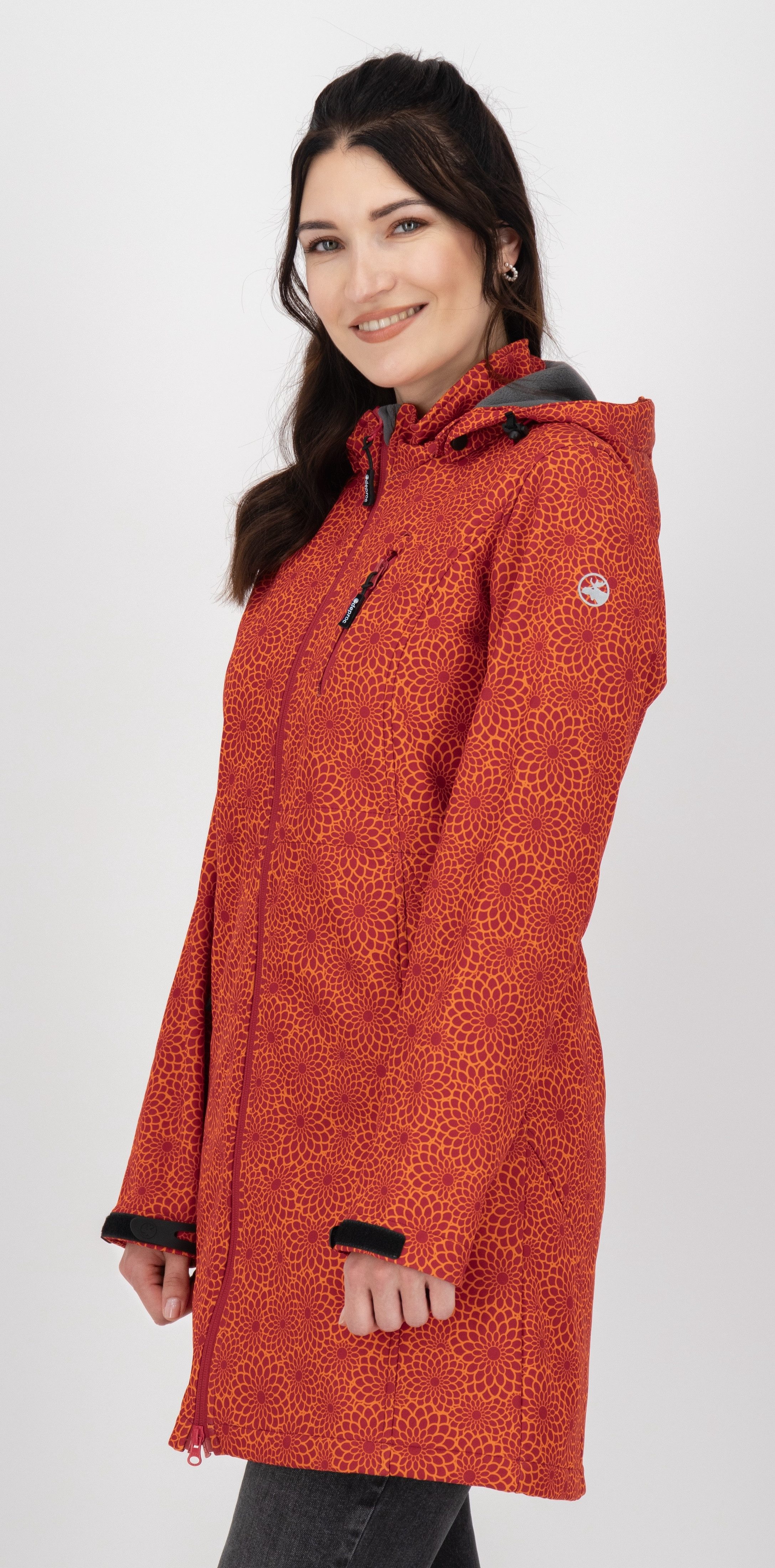 DEPROC Active Softshelljacke SHELBY LONG leichter Softshell Kurzmantel mit abnehmbarer Kapuze