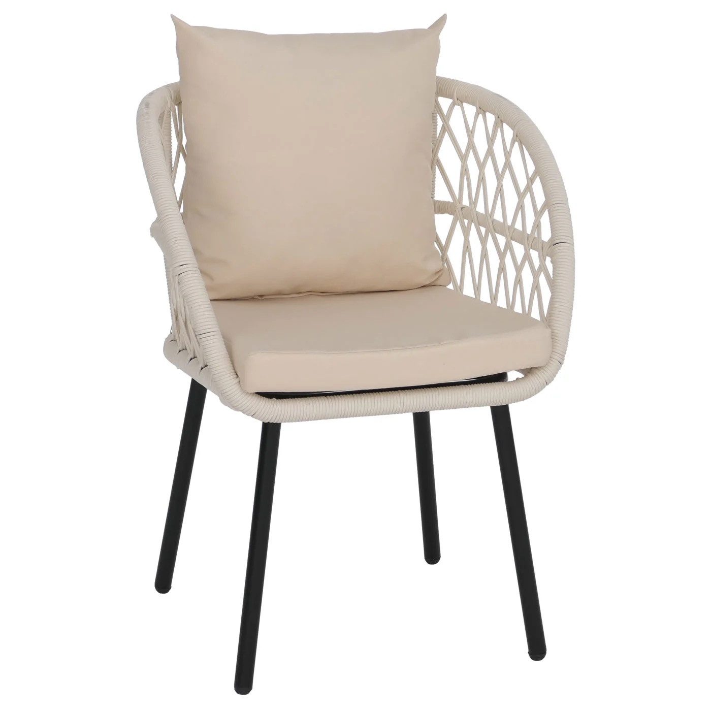 MCW Garten-Essgruppe Essgruppe Garten Alu Essgruppe Set Tisch mit 4 / 6 Geflecht Stühlen, (5-tlg)