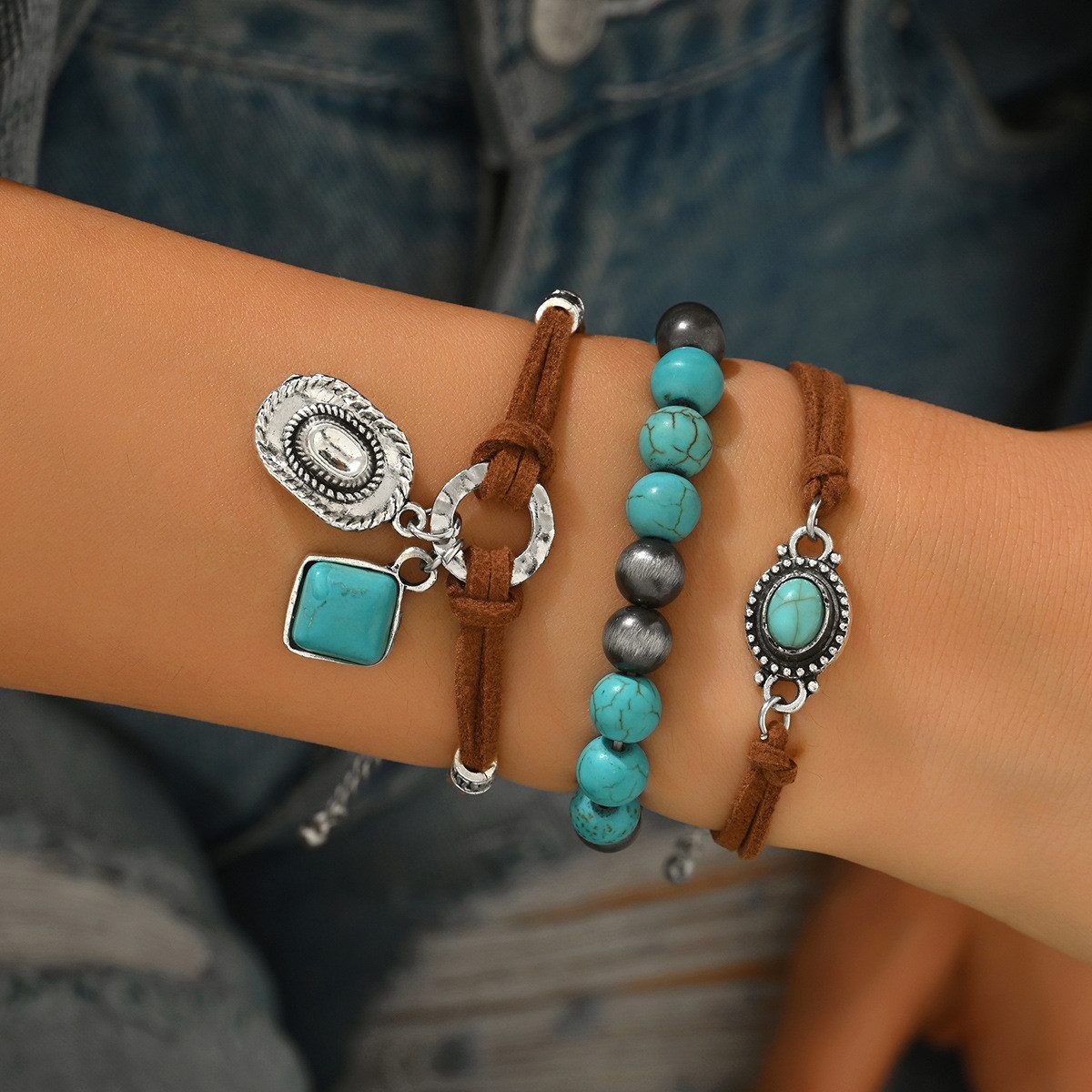 The Beauty House Armband Vintage Armband Damen mit Türkis Stein, – Boho Led günstig online kaufen