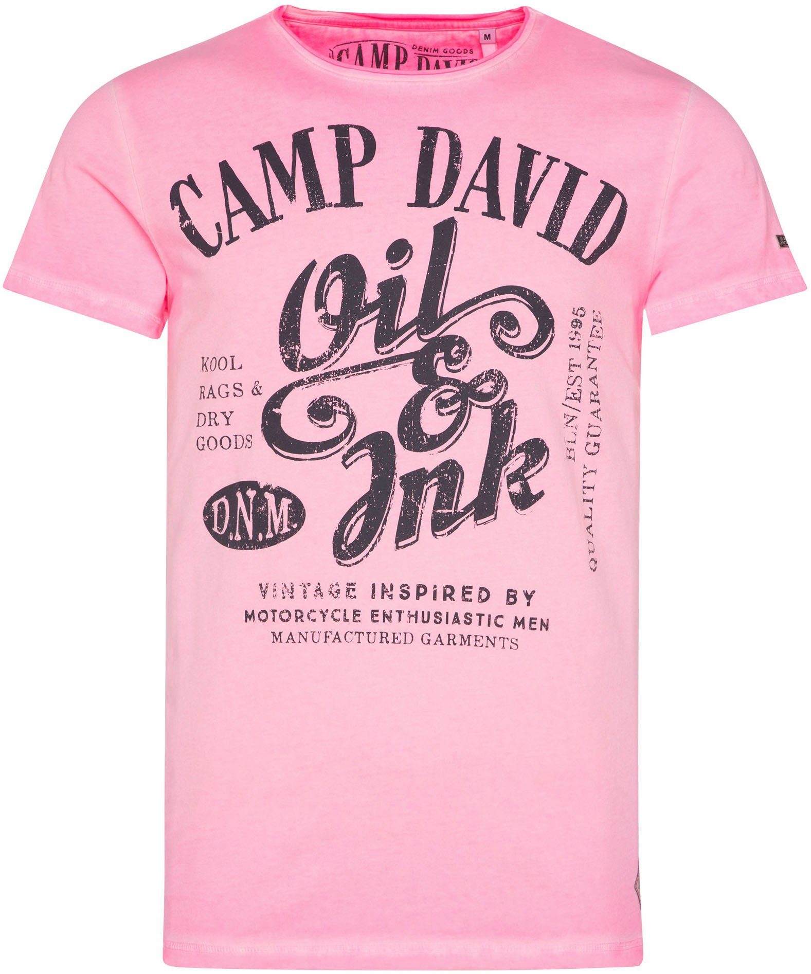 CAMP DAVID pink T-Shirt neon