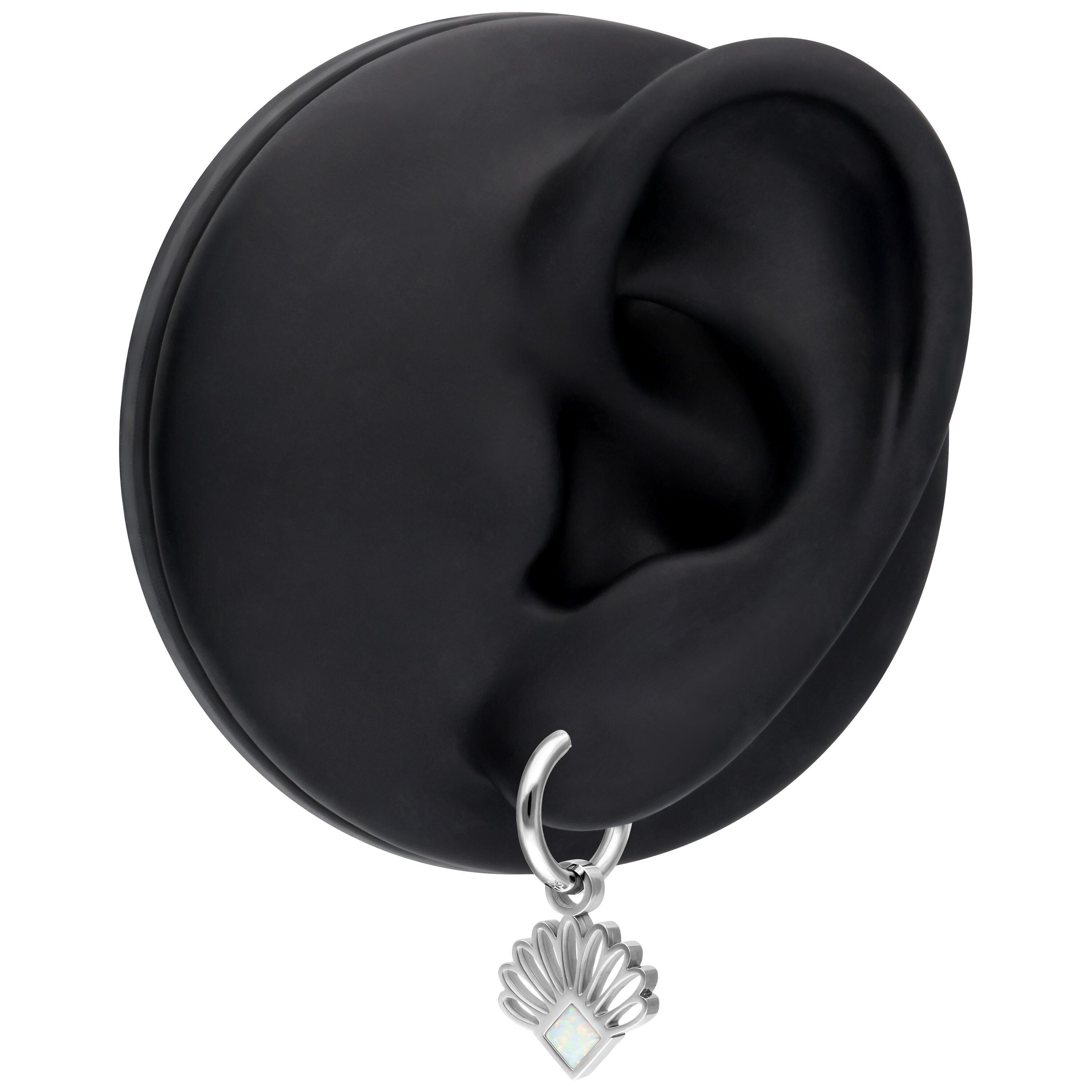 Wildcat Paar Ohrhänger Synthetic Opal Fan Hoops (Pair) - Silber, Chirurgenstahl 316L - wasserfest, langlebig, hautverträglich