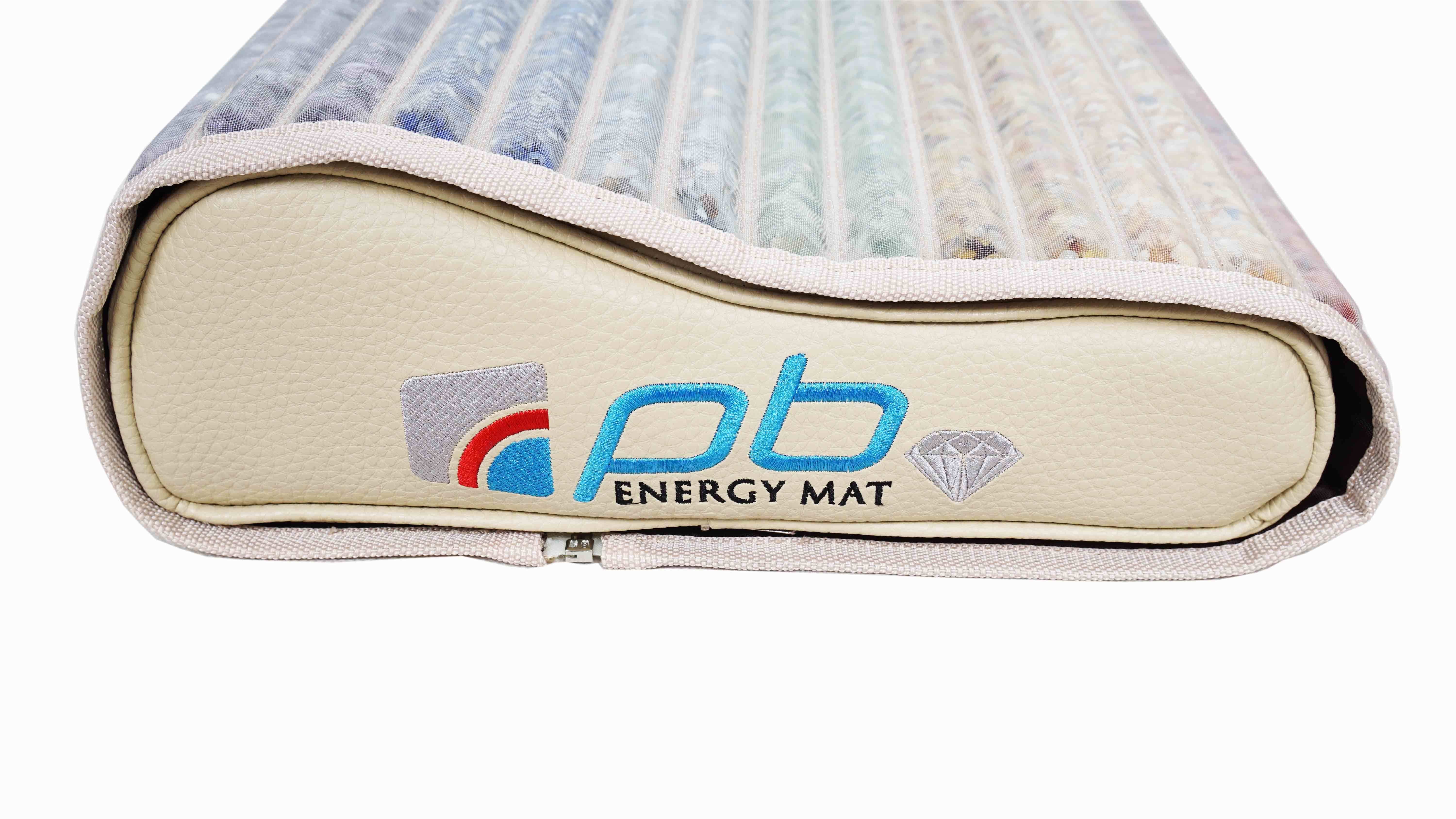 pb Energy Mat Gesundheitskissen Kristallkissen 2, 100% natürliche Edelsteine, Kissen Baumwollbezug, Füllung: Strapazierfähiges Leder & PP Mesh, Bezug: Baumwollbezug, Rückenschläfer, Seitenschläfer, B-förmige Kissen, enthält viele natürliche Edelsteine Kristalle, Negativ Ionen, Schumann-Resonanz, natürliche heiße Natursteine, bequemen Schlaf, Entspannung, Halswirbel Gesundheit, Stress lindern