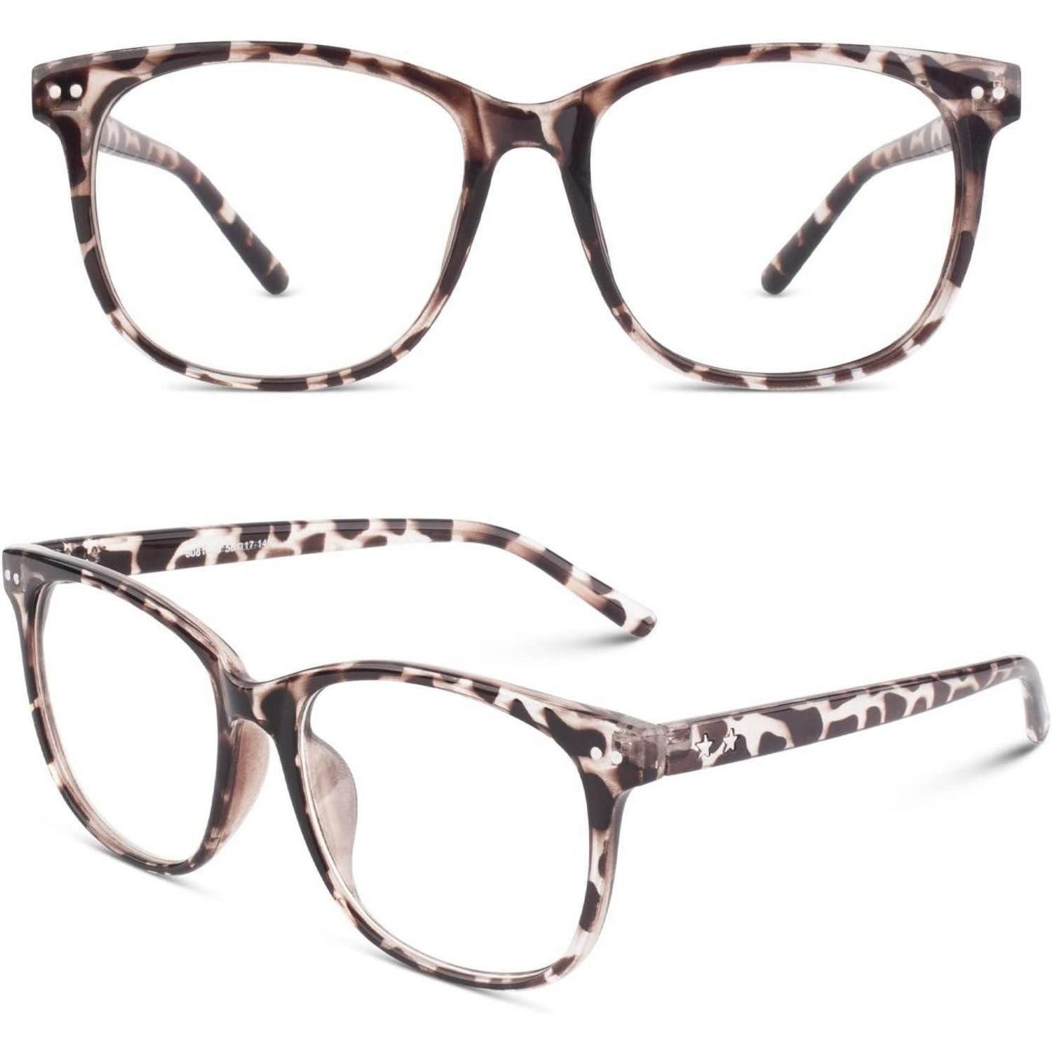 LuxusKollektion Brillengestell Nerdbrille Pantobrille Damen Herren Klarglas 80er Mehrfarbig B