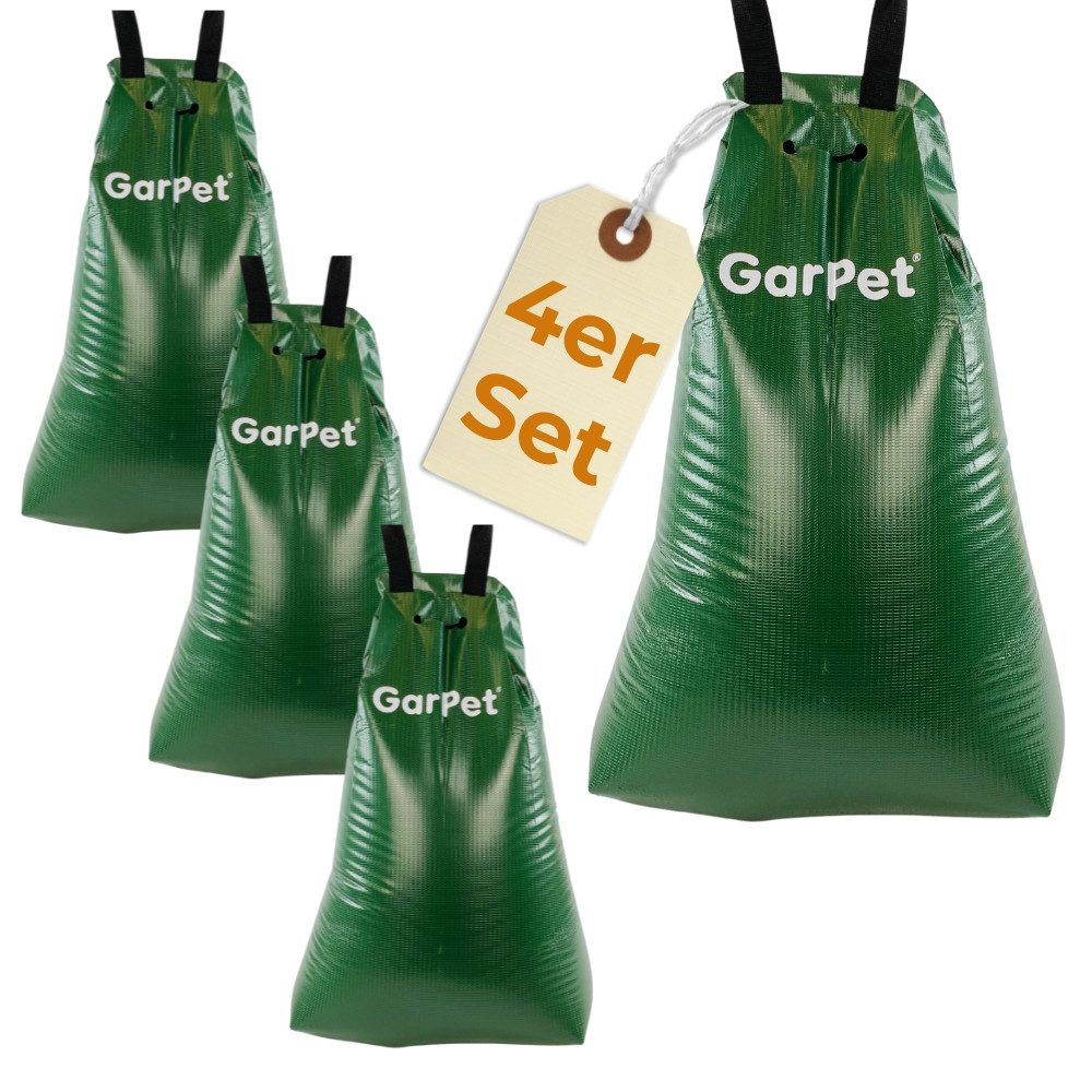 GarPet Gießkanne 4er Set Baum Bewässerungssack für Bäume Bewässerung Wassersack 4 x 75L