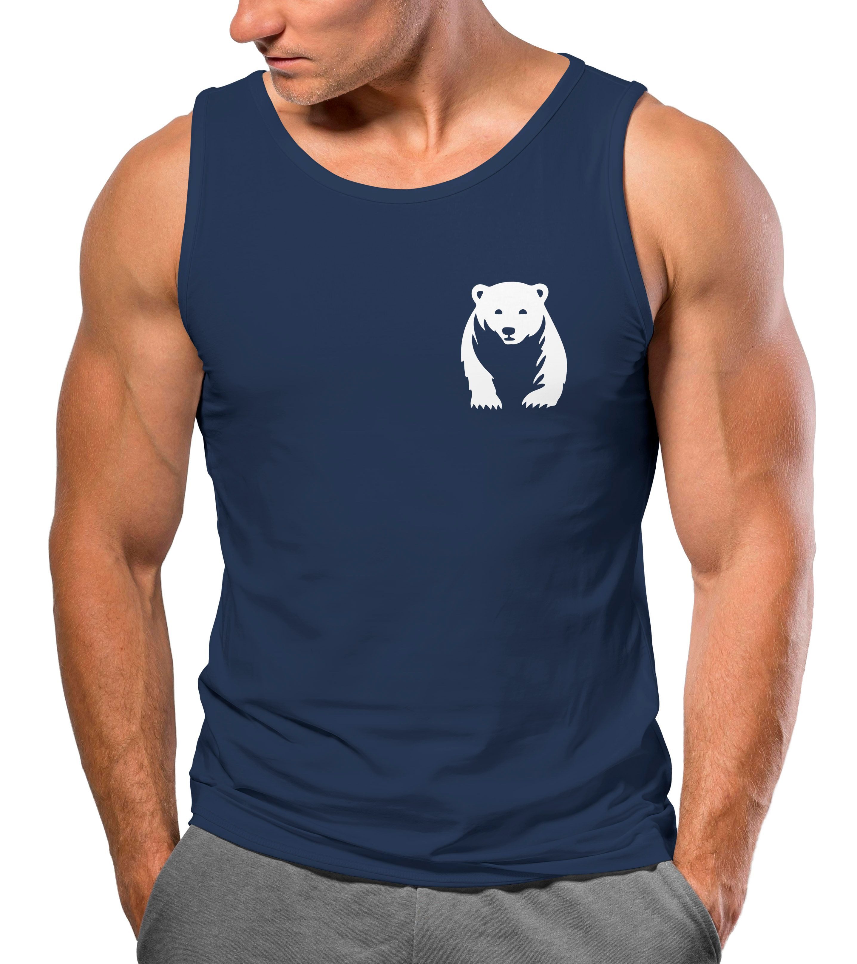 Neverless Tanktop Herren Tank-Top Aufdruck Brustprint günstig online kaufen