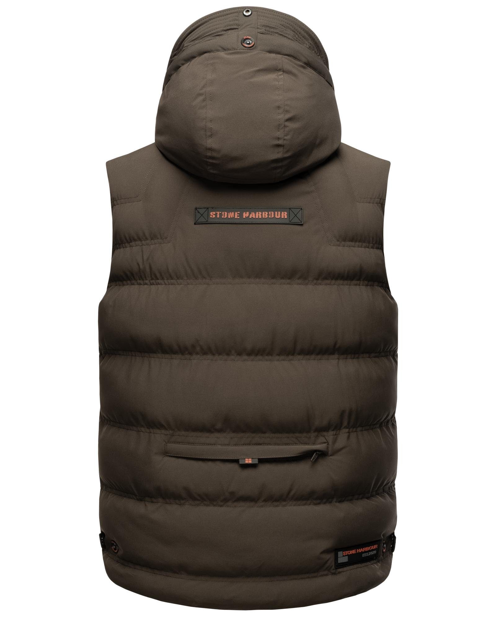 Stone Harbour Steppweste Egoor Sportliche Outdoorweste mit abnehmbarer Kapuze