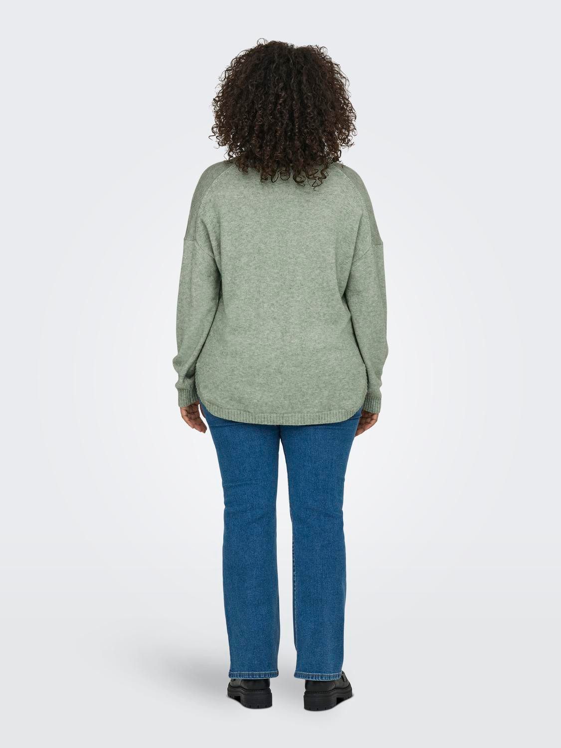 ONLY CARMAKOMA V-Ausschnitt-Pullover CARMARGARETA LS PULLOVER KNT NOOS Viskosemischung, regular fit
