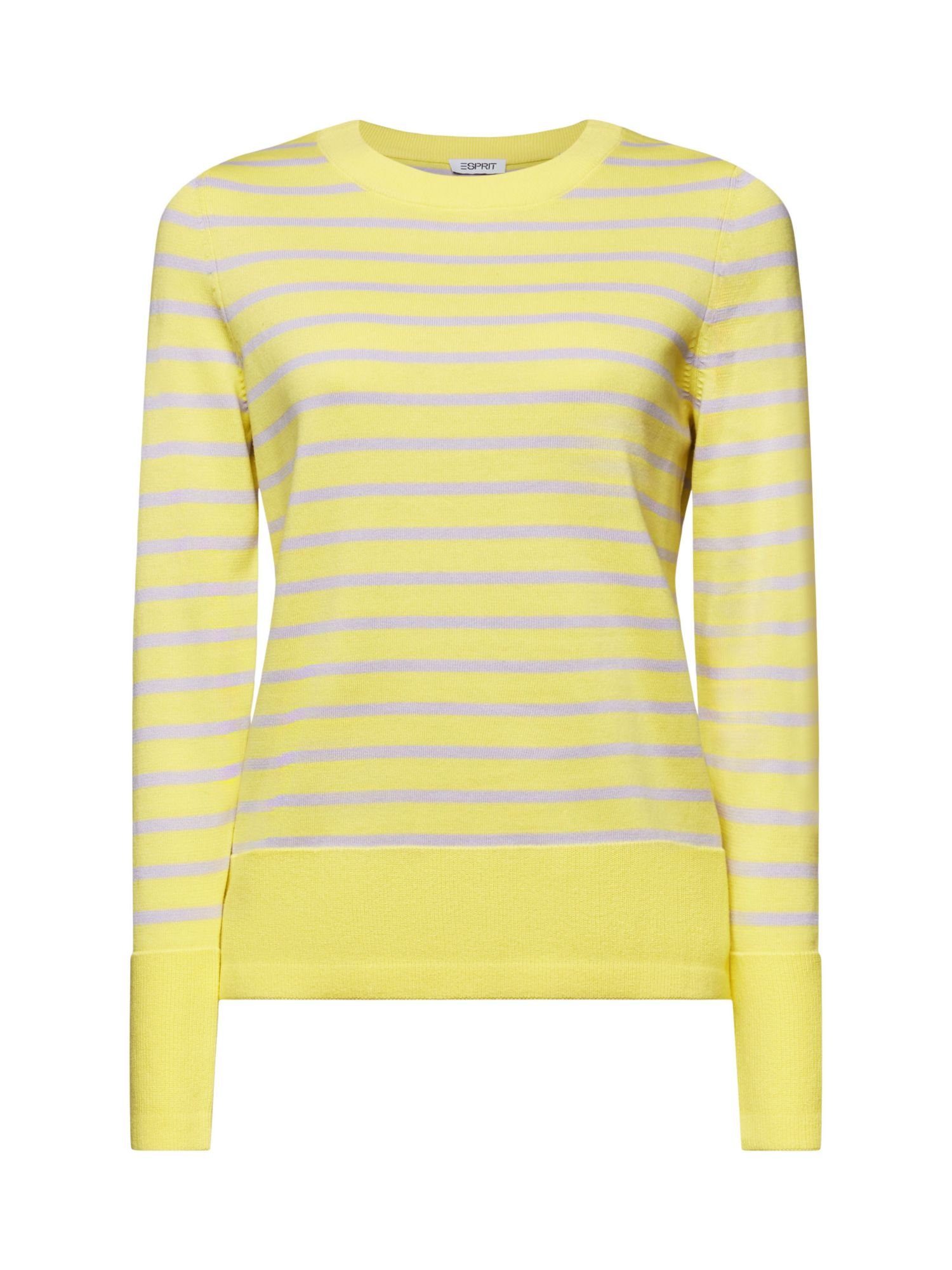 Esprit Sweatshirt Gestreiftes Sweatshirt mit Rundhalsausschnitt (1-tlg) PASTEL YELLOW