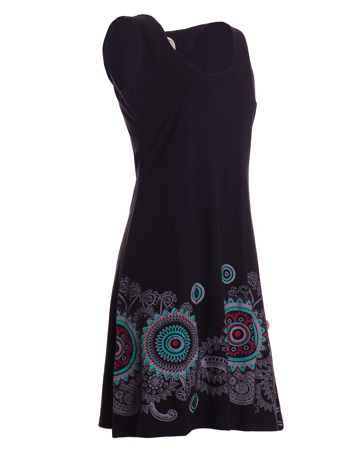 Vishes Sommerkleid Damen Hippie Mandala Print Trägerkleid Baumwolle Alternative Mode, Boho, Hippie, Ethno, Festival – Bild 2 von 4