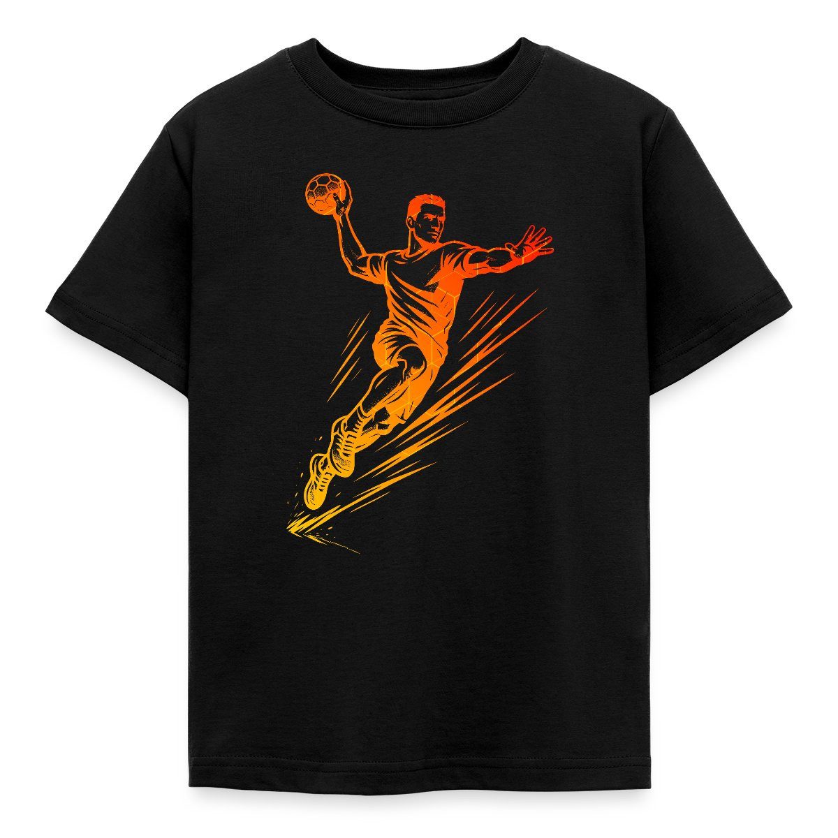 Spreadshirt T-Shirt Handball Spieler Silhouette Deutschland Farben Kinder T-Shirt (1-tlg) Fällt klein aus. Wir empfehlen, eine Größe größer zu bestellen.