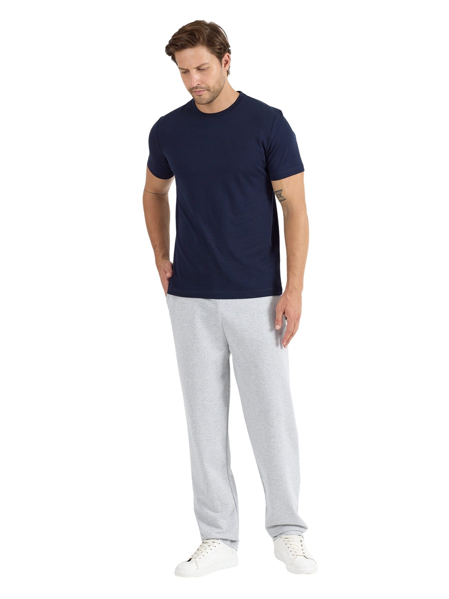 COMEOR Pyjama COMEOR Herren Pyjama Set 2-teilig – Kurzarm T-Shirt & lange Hose mit elastischem Bund, 2-teiliges Set, mit Seitentaschen – Bild 3 von 5