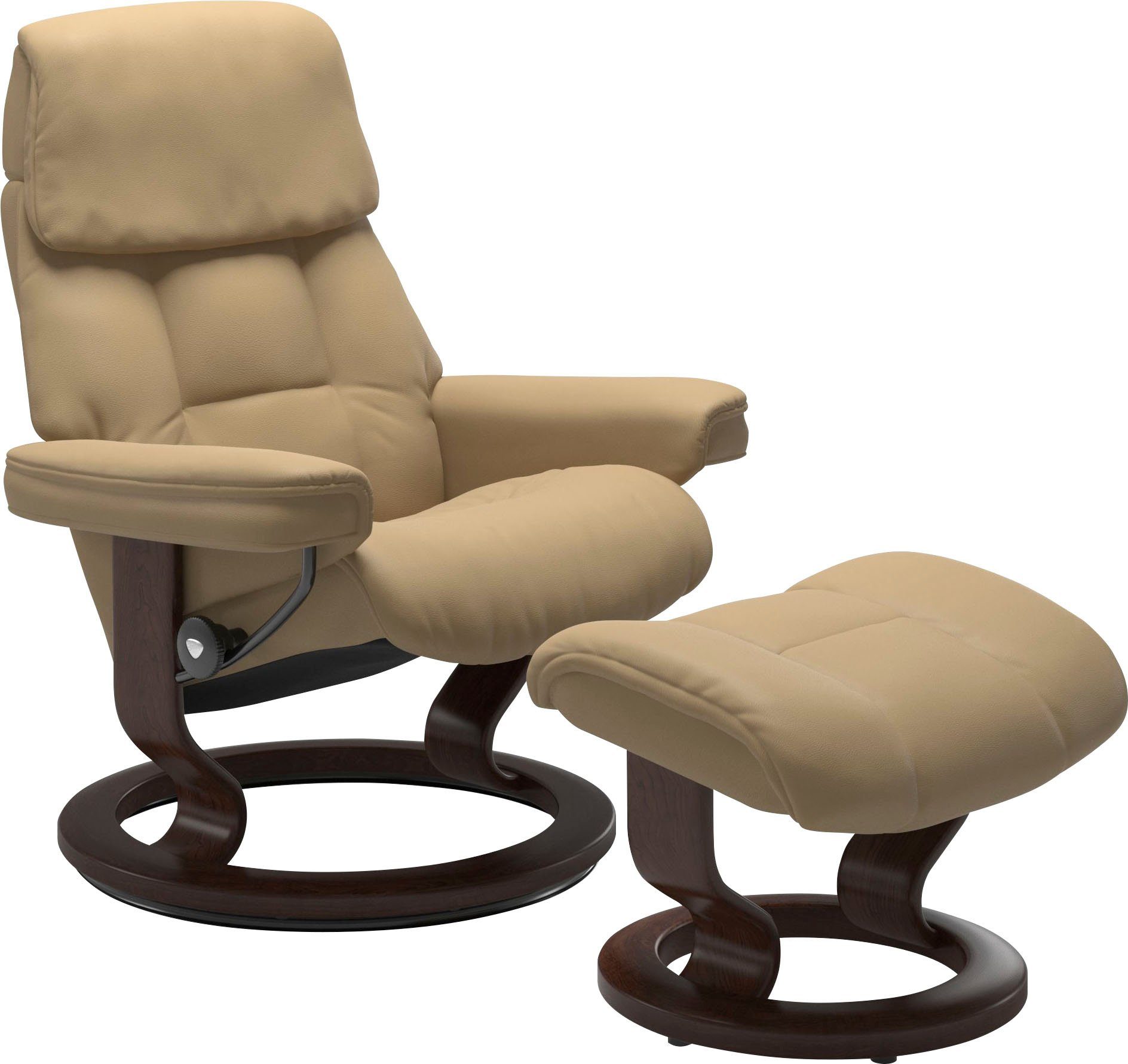 Base, mit Gestell M, Ruby Größe Stressless® Classic Schwarz & (Set), Relaxsessel Braun Eiche, Wenge,