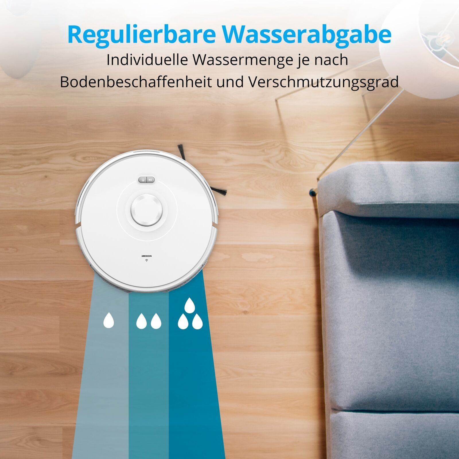 Medion® Saugroboter MEDION MD11782 X10 SW 2in1 Saugroboter Wischfunktion Lasernavigation