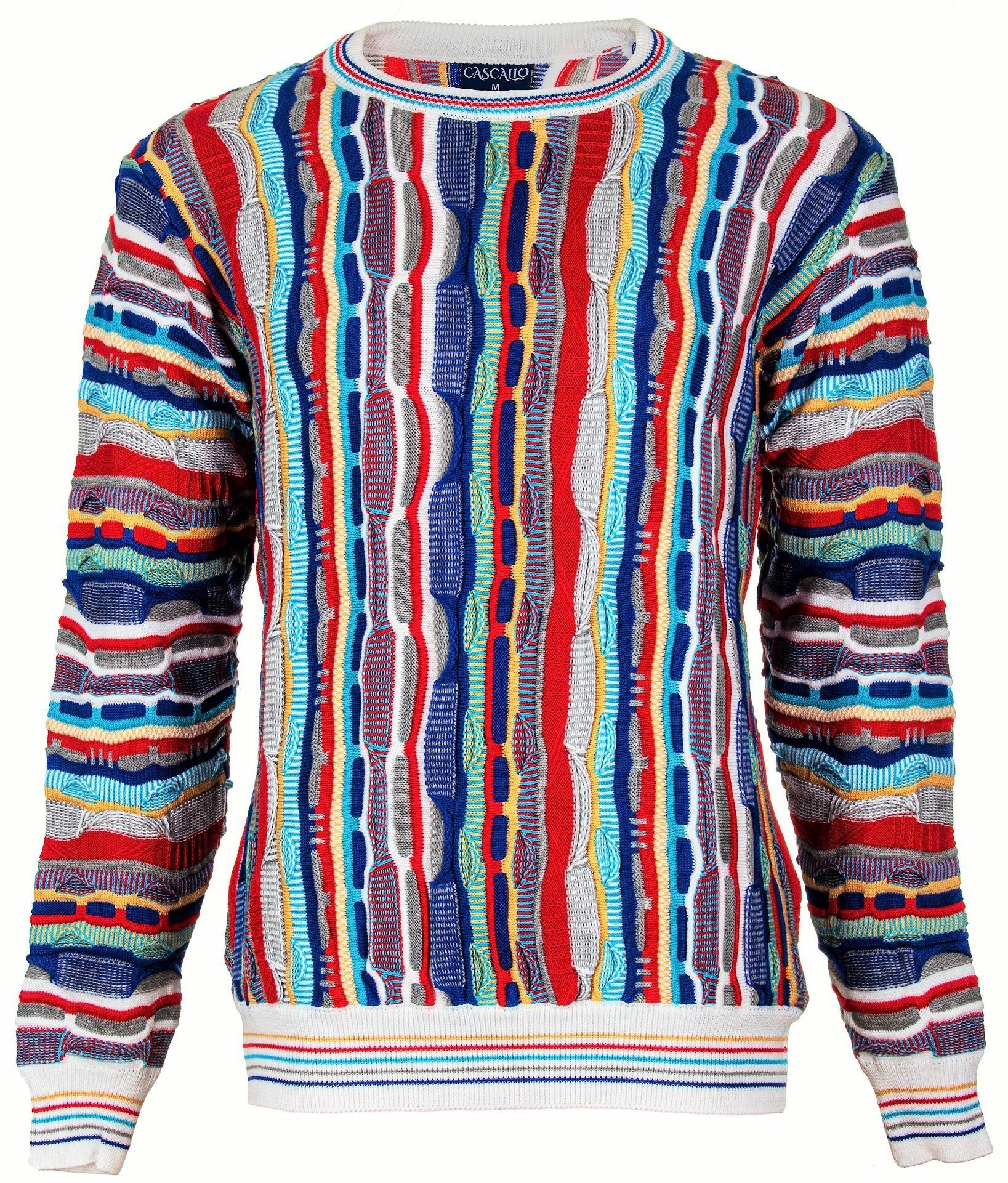 Cascallo Strickpullover Luciano - Gestrickter Luxus Designer Rundhals-Pullover Regular Fit (1-tlg) 3D Optik