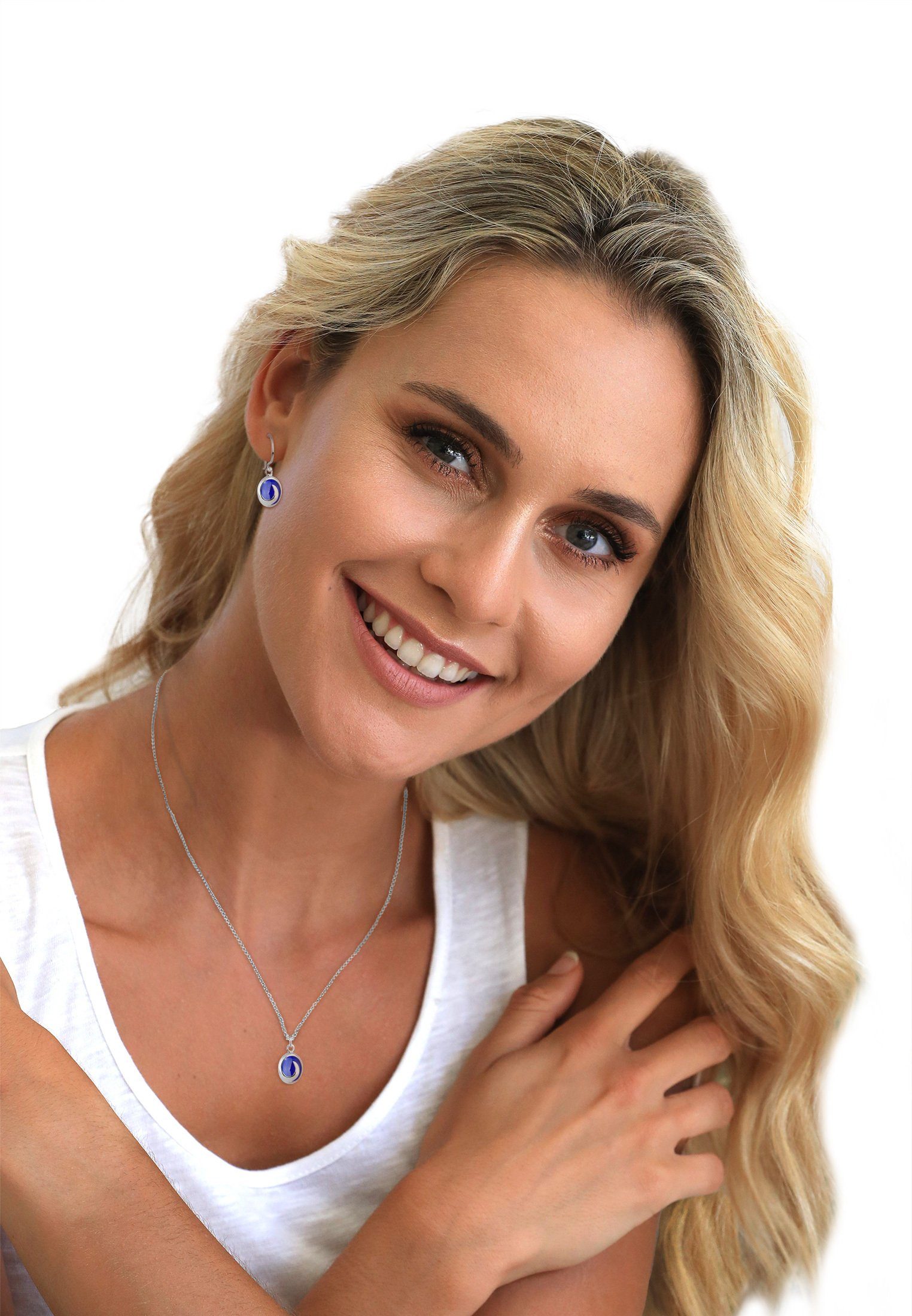 Elli Schmuckset Lapislazuli Blau 925 Sterling Silber