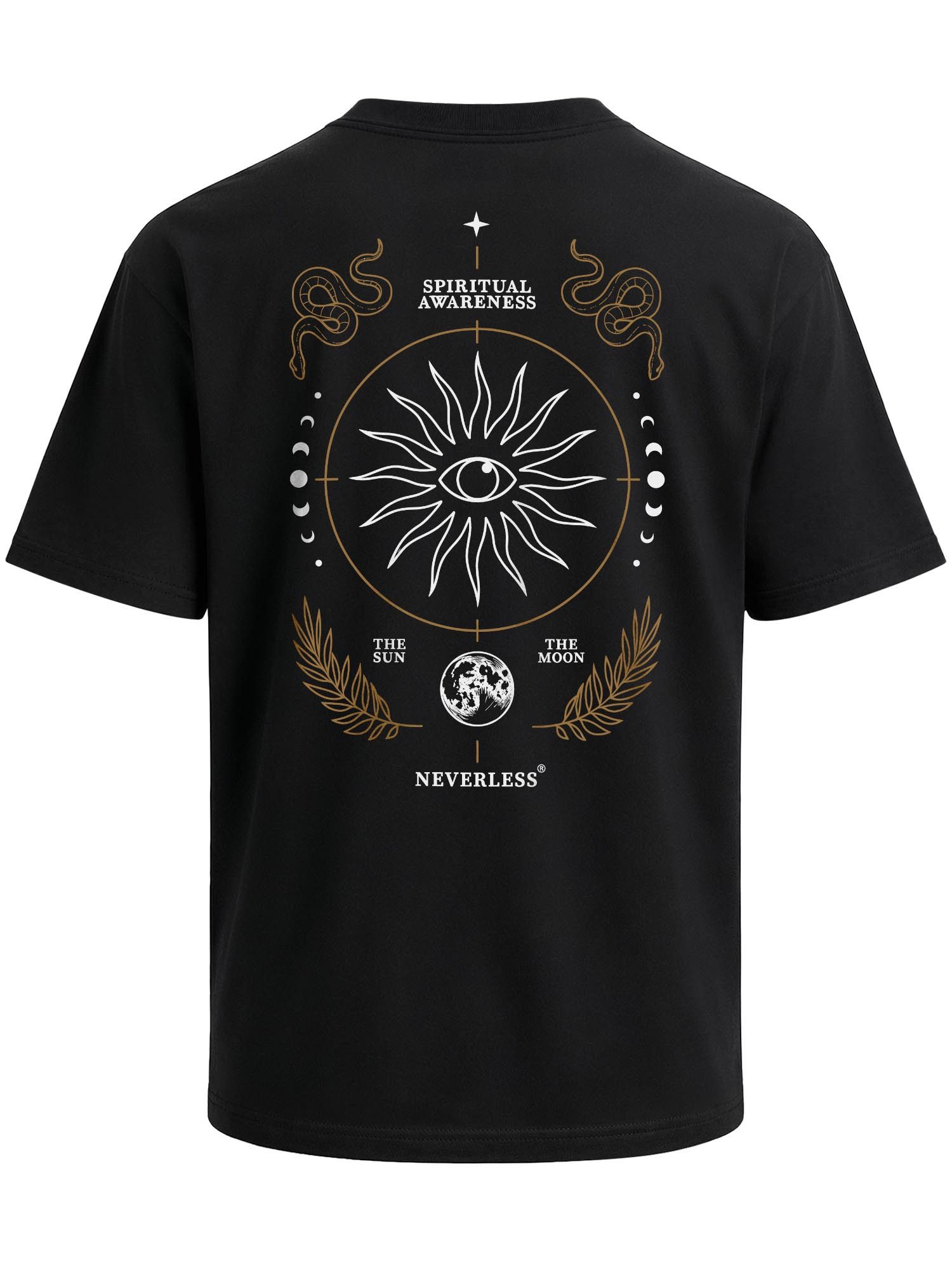 Neverless Oversize-Shirt Herren T-Shirt - Spiritual - Oversized Relaxed Fit Printshirt Sommer mit Print