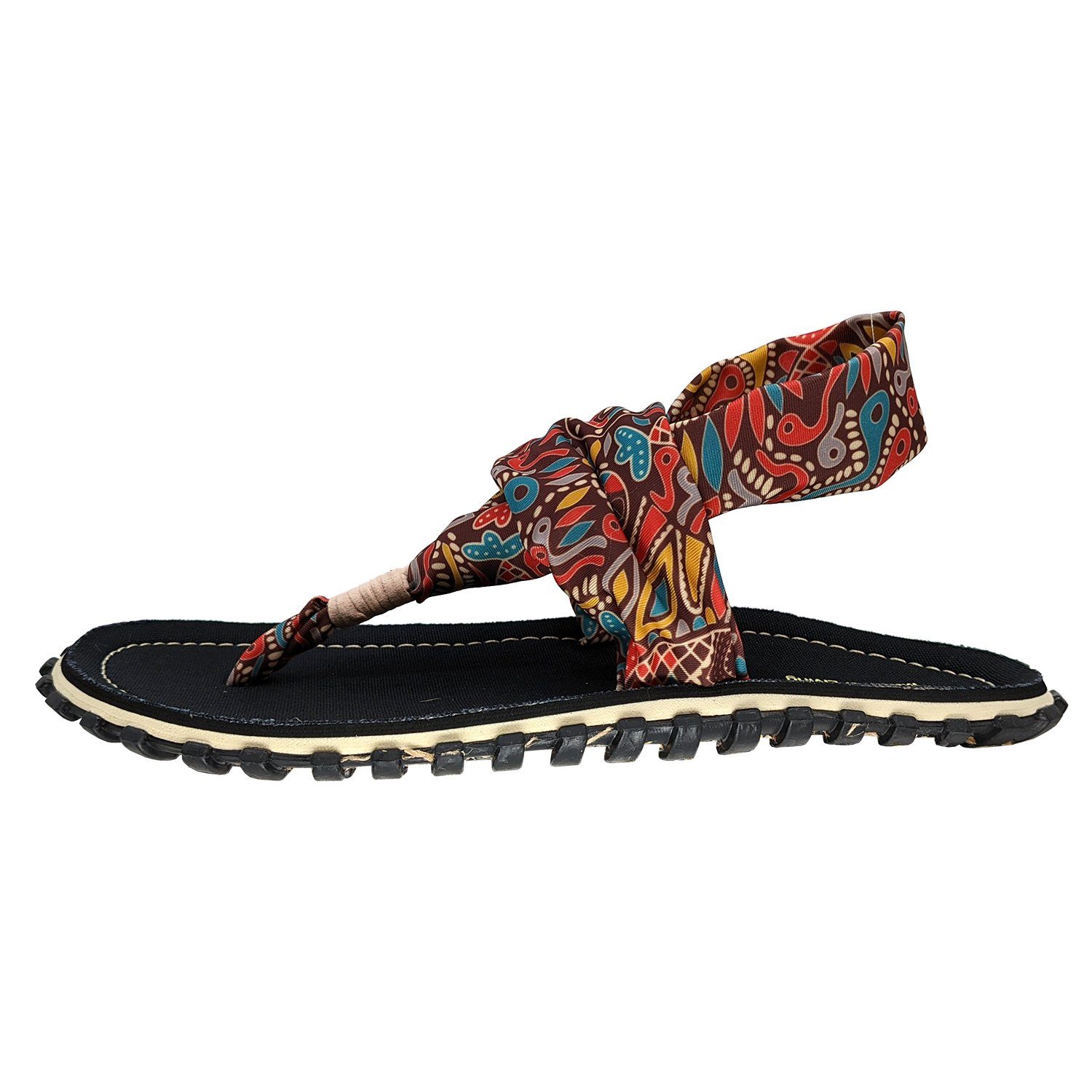Gumbies Slingback in Aboriginal Riemchensandalette aus recycelten Materialien hergestellt, stabile Gummisole
