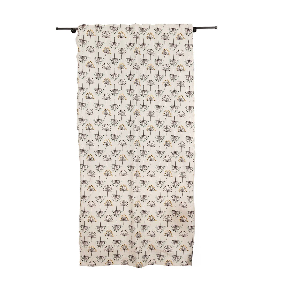 SCHÖNER LEBEN. Vorhang Gardine Blumen abstrakt weiß aus Baumwolle 245x130cm, Smokband, blickdicht, Baumwolle, made in Germany,handmade,vorgewaschen,pflegeleicht
