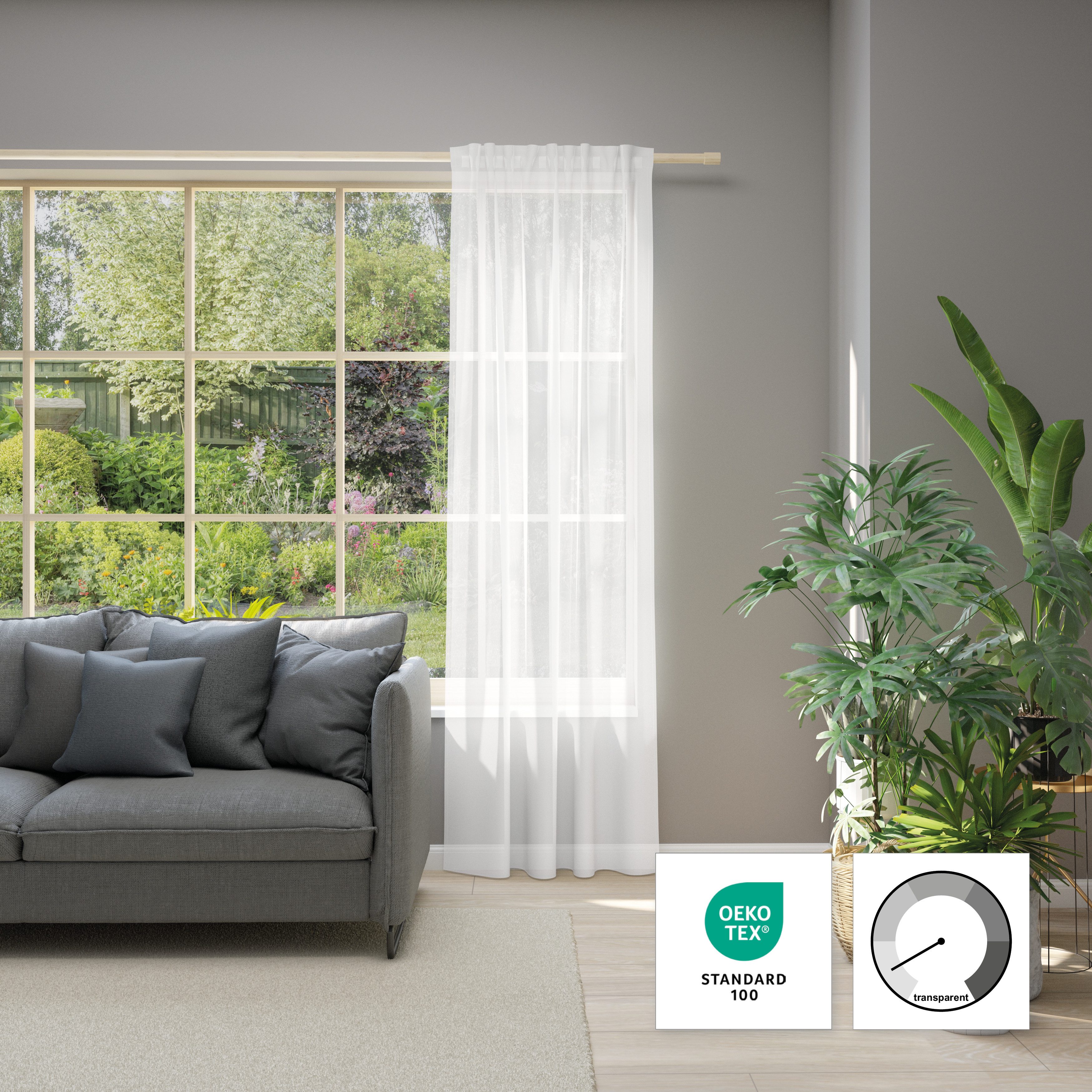 Neutex for you! Vorhang Allure (1 St), Multifunktionsband, halbtransparent, Jacquard, HxB: 245x140, Schal mit verdeckten Schlaufen