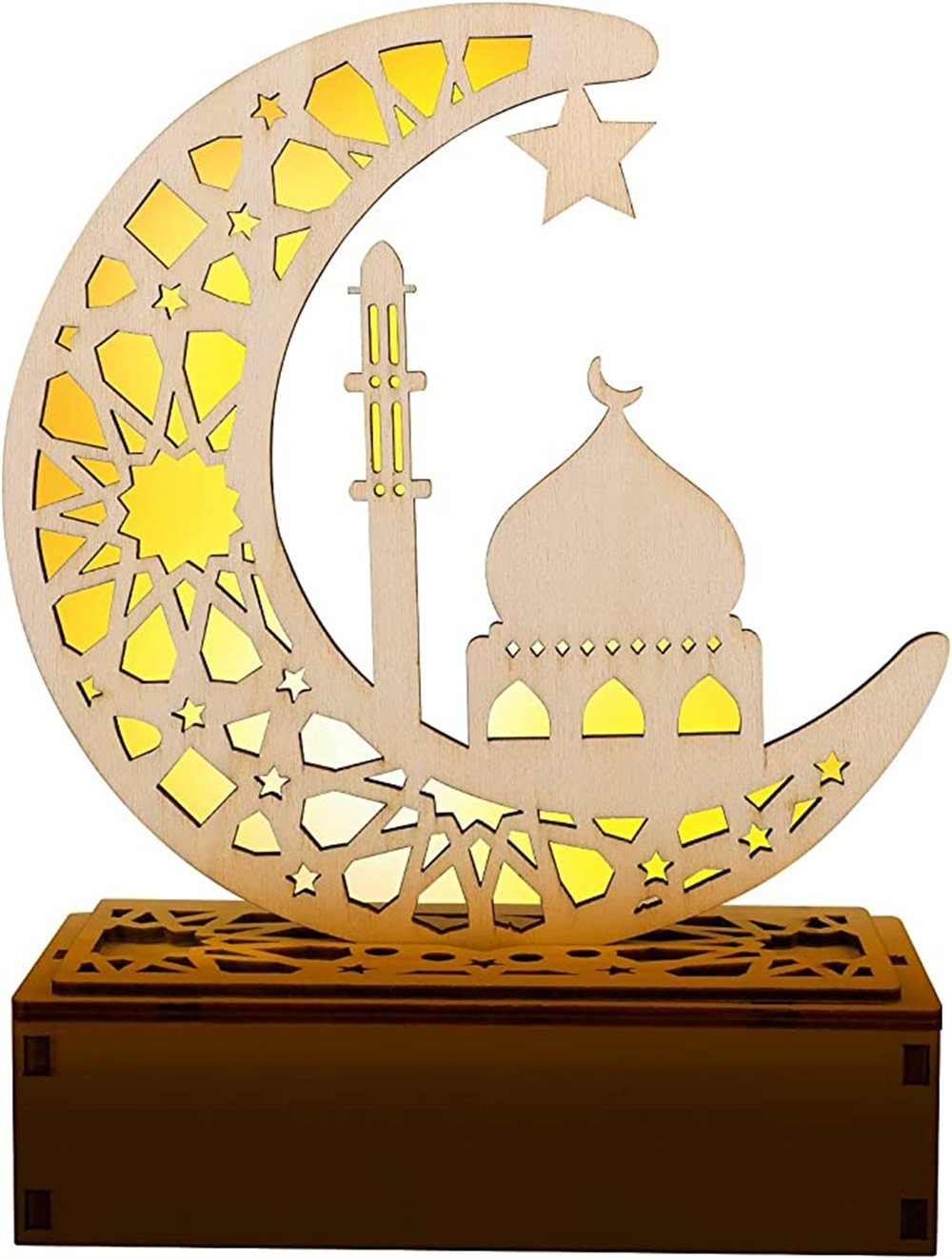 HALWEI LED-Lichtervorhang Ramadan Star Eid LED Lanterns für Geschenke Halbmond Mubarak