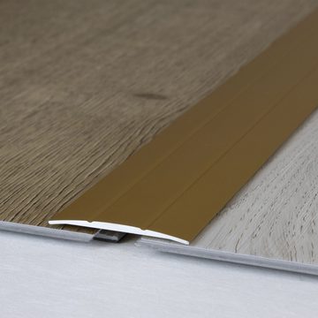 PROVISTON Übergangsprofil 1.8 x 38 x 1000 mm Metallleiste Alu eloxiert Goldfarbig Klebend
