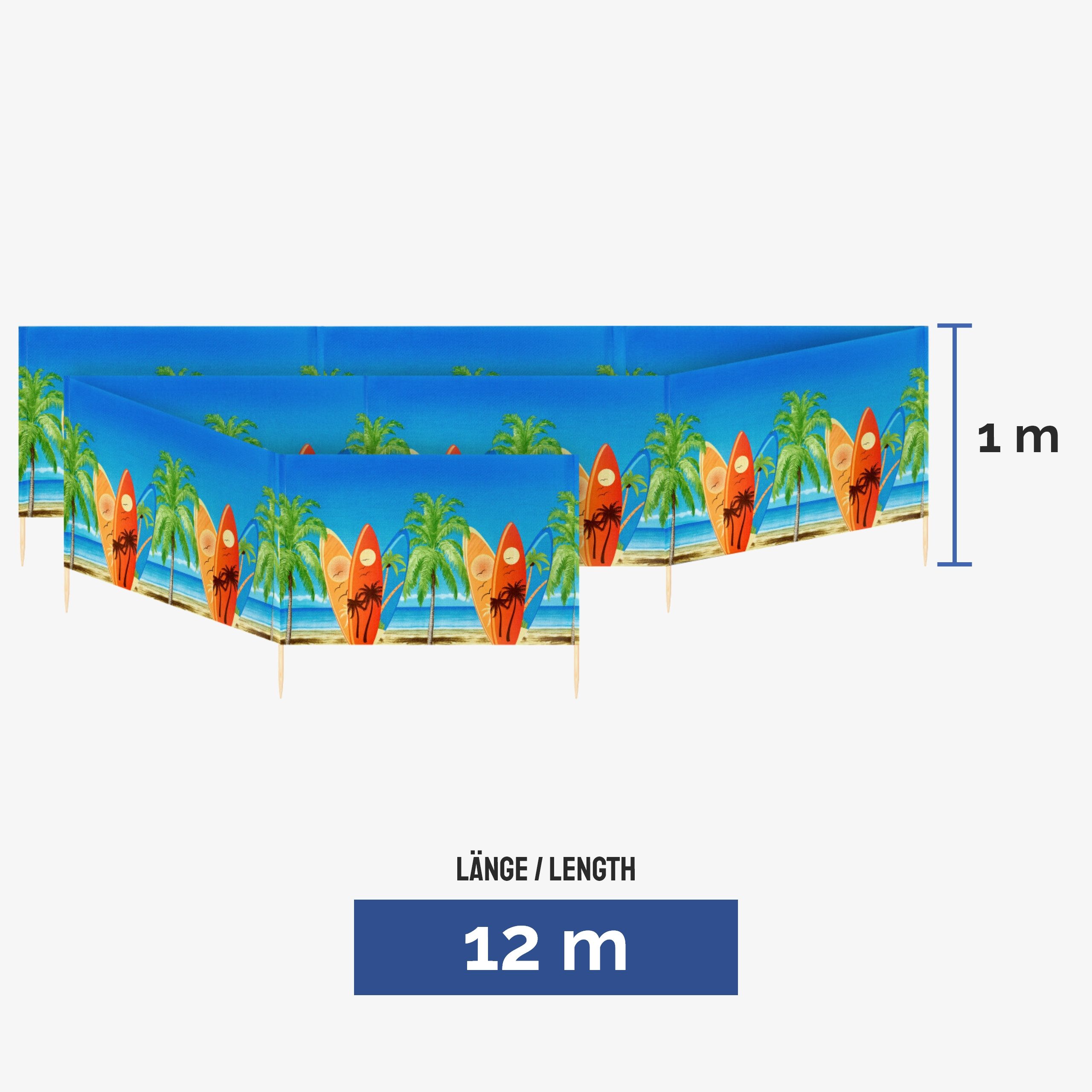 Ladeheid Windschutz Strand Sichtschutz 12m LAEX001 günstig online kaufen