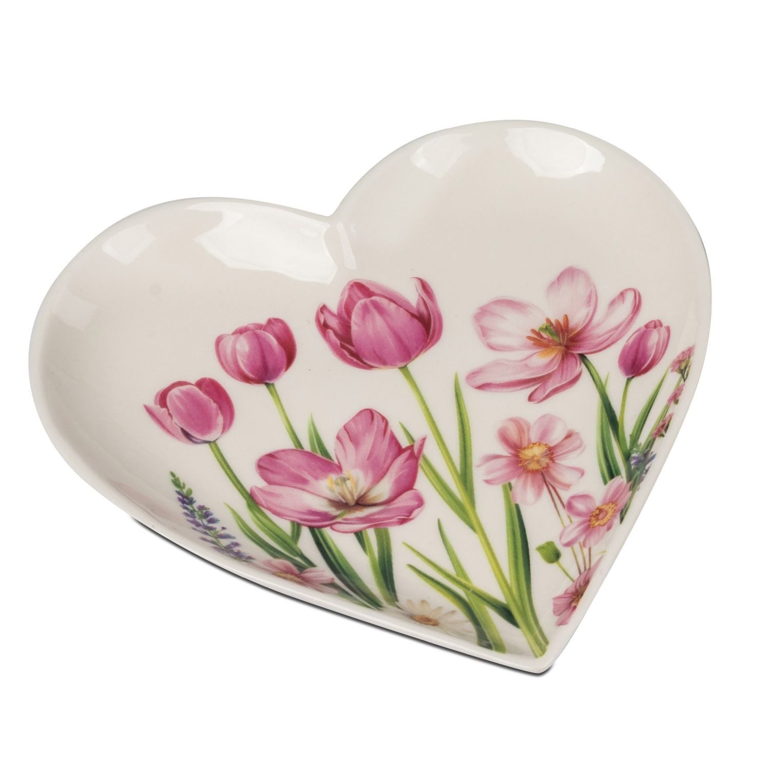 formano Dekoteller Blumenzeit, Höhe: 2cm, Farbe: Weiß, Motiv: Blumen