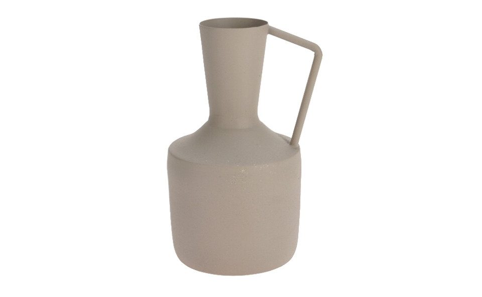 Dekovase Vase Grau Metall mit Henkel 18cm Hoch Tischdeko 3 Formen