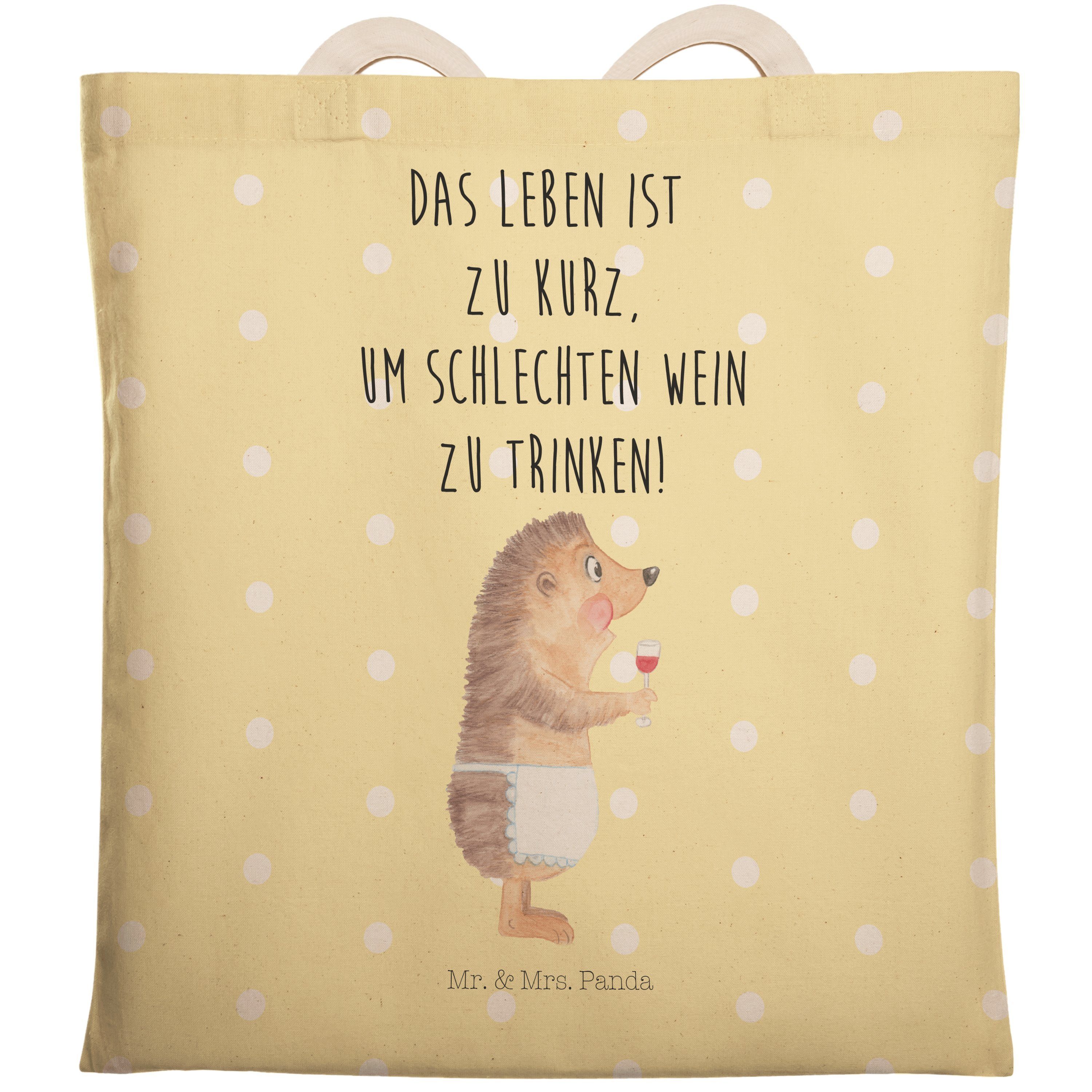 Mr. & Mrs. Panda Tragetasche »Igel mit Wein Gelb Pastell Tasche