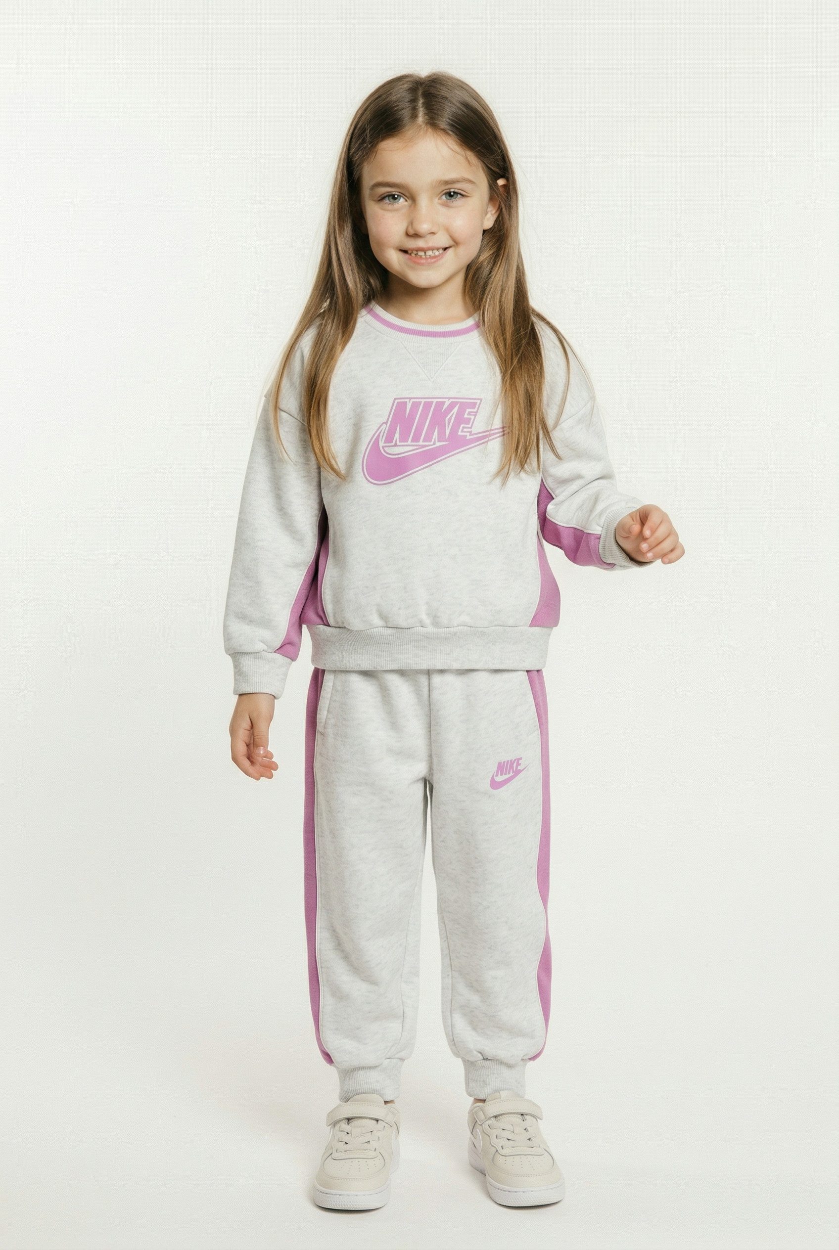 Nike Sportswear Jogginganzug NKN FT COLOR BLOCKED CREW SET (Set, 2-tlg), zweiteiliges Set