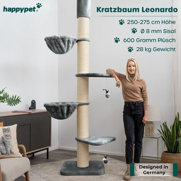 Happypet Kratzbaum MC2730, Leonardo, 250 - 275 cm, Deckenhoch für große Katzen