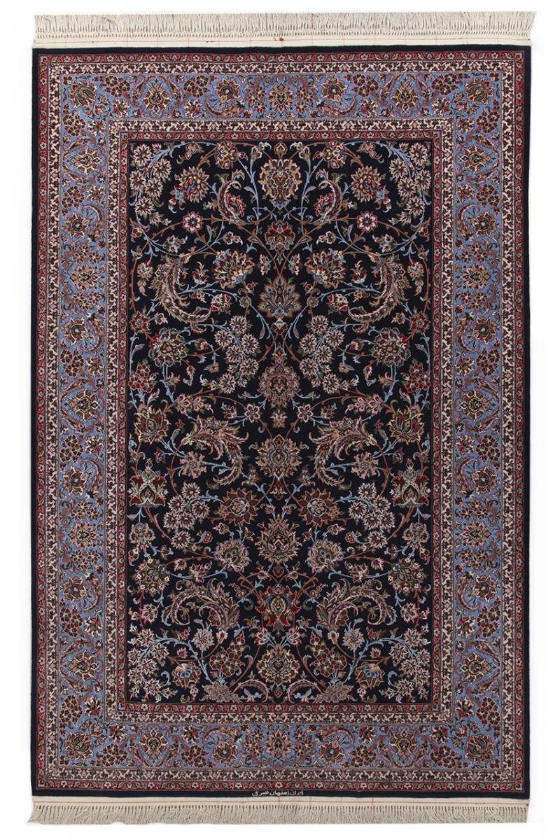 Orientteppich Isfahan Seidenkette 149x231 Handgeknüpfter Orientteppich, Nain Trading, rechteckig, Höhe: 6 mm