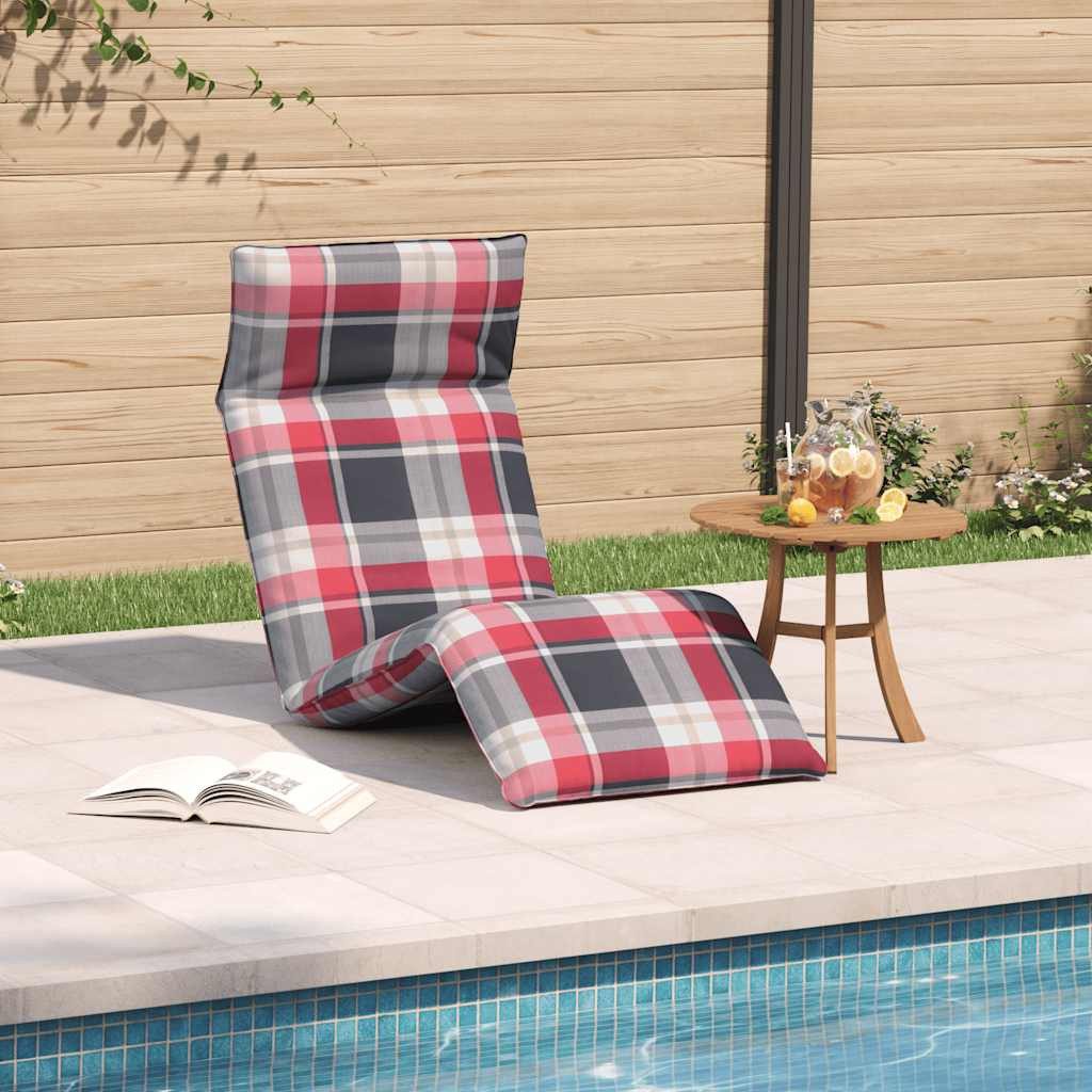 vidaXL Gartenliege Sonnenliege Klappbar Rot Karomuster günstig online kaufen