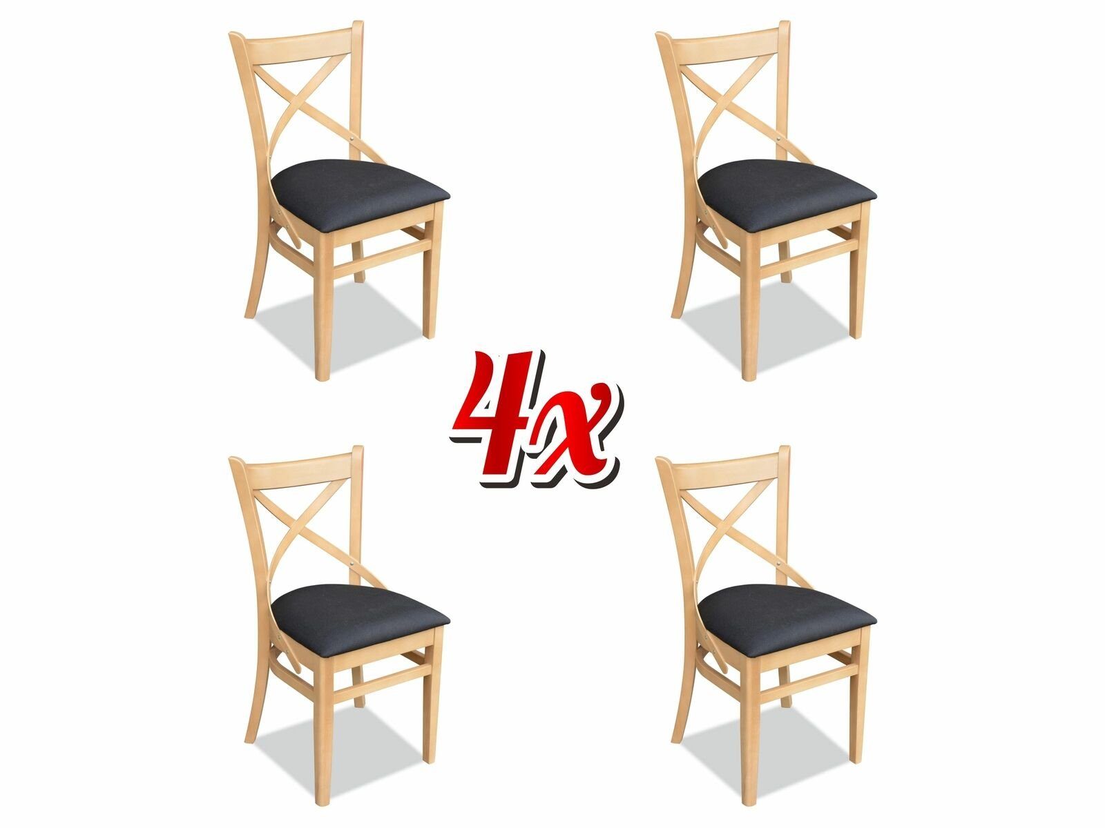 Gruppe Luxus 4x Stuhl, Lehn Stühle Neu Polsterung Möbel Stuhlset Design Stühle JVmoebel Textil