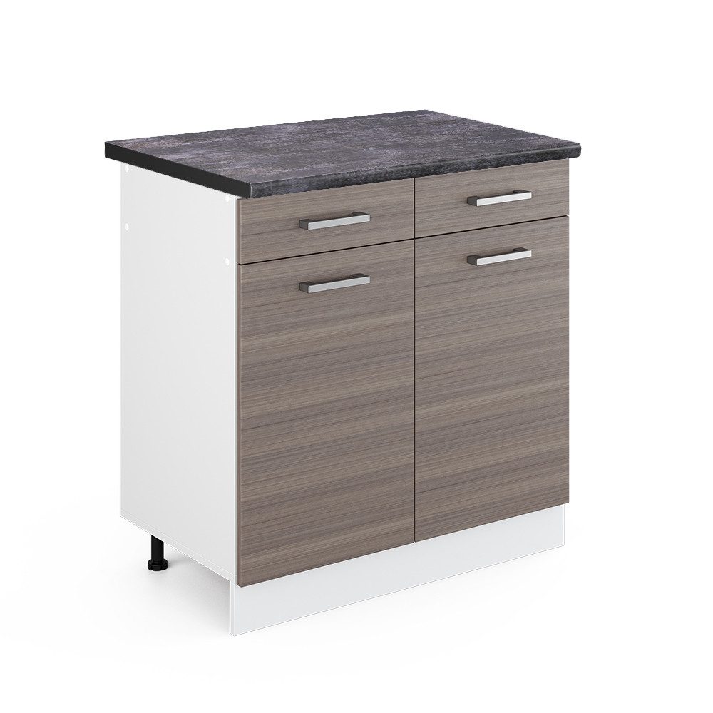 Vicco Unterschrank R-Line, Grau/Weiß, 80 cm, günstig online kaufen