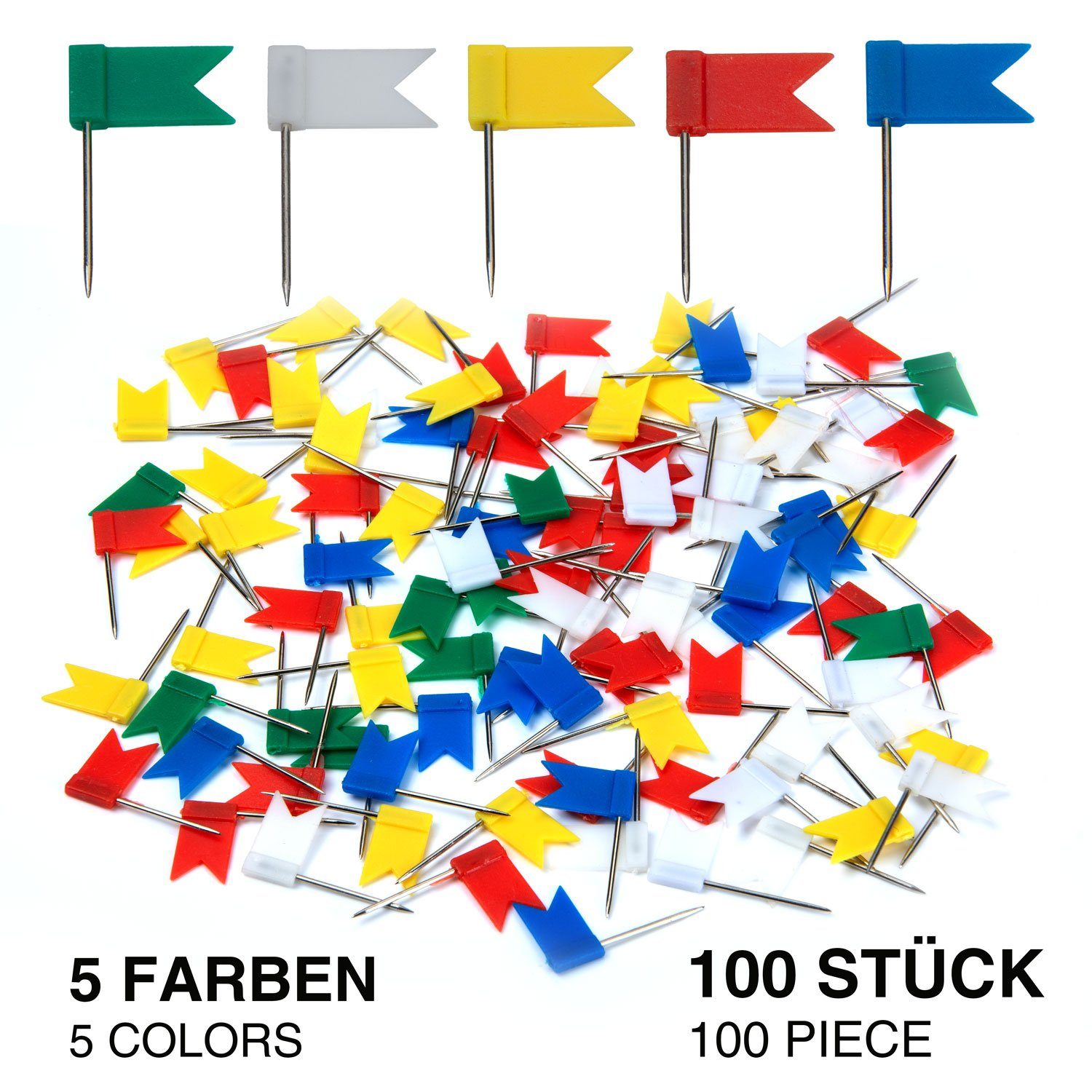 Goods+Gadgets Pinnwand Markierungsfähnchen 100 Stück, Kork-Wand günstig online kaufen