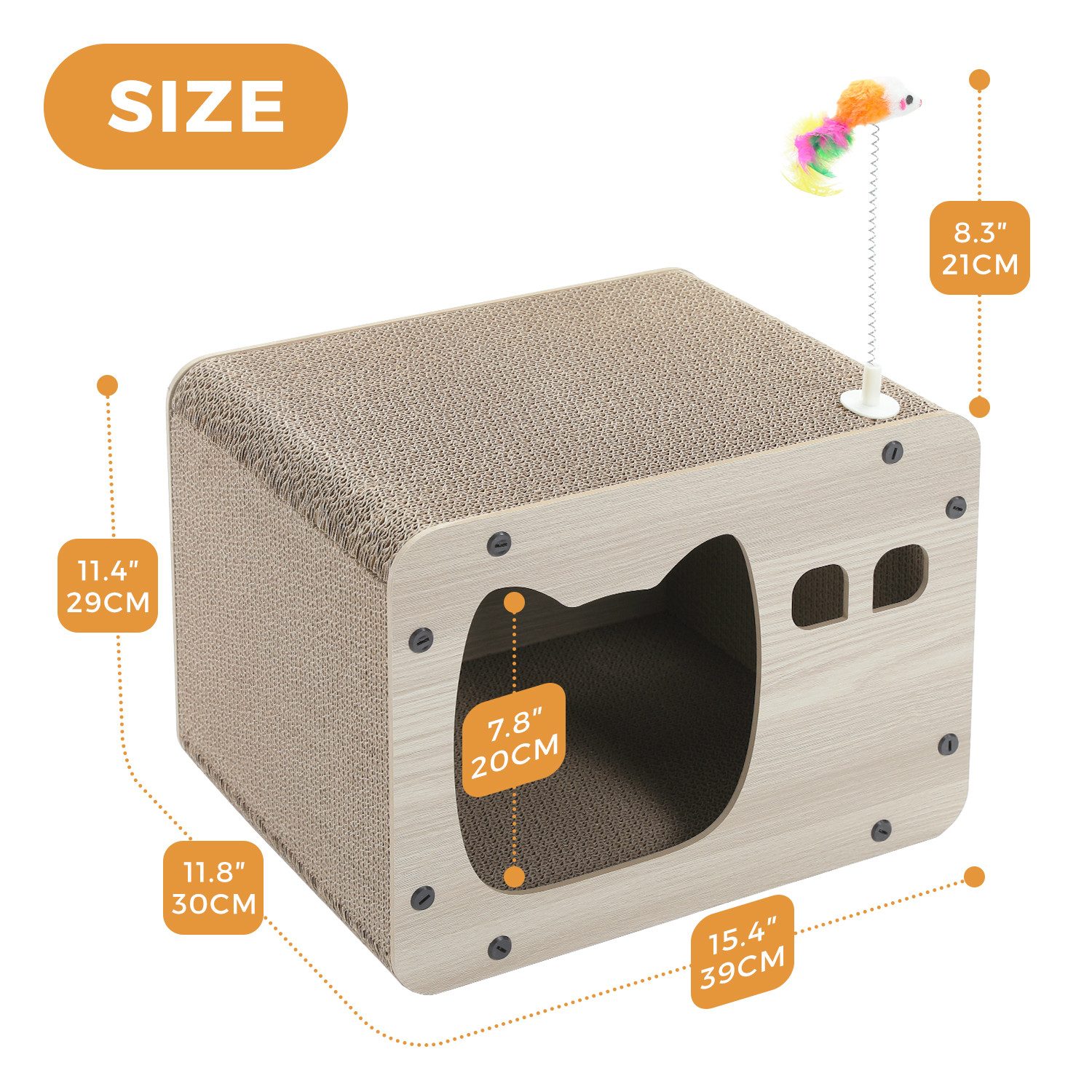 PETEPELA Kratzpappe 2 Stücke Kratzbrett Kratzpappe für Katzen, (2-tlg), Fernseher Design, platzsparendes Kratzhaus,beige