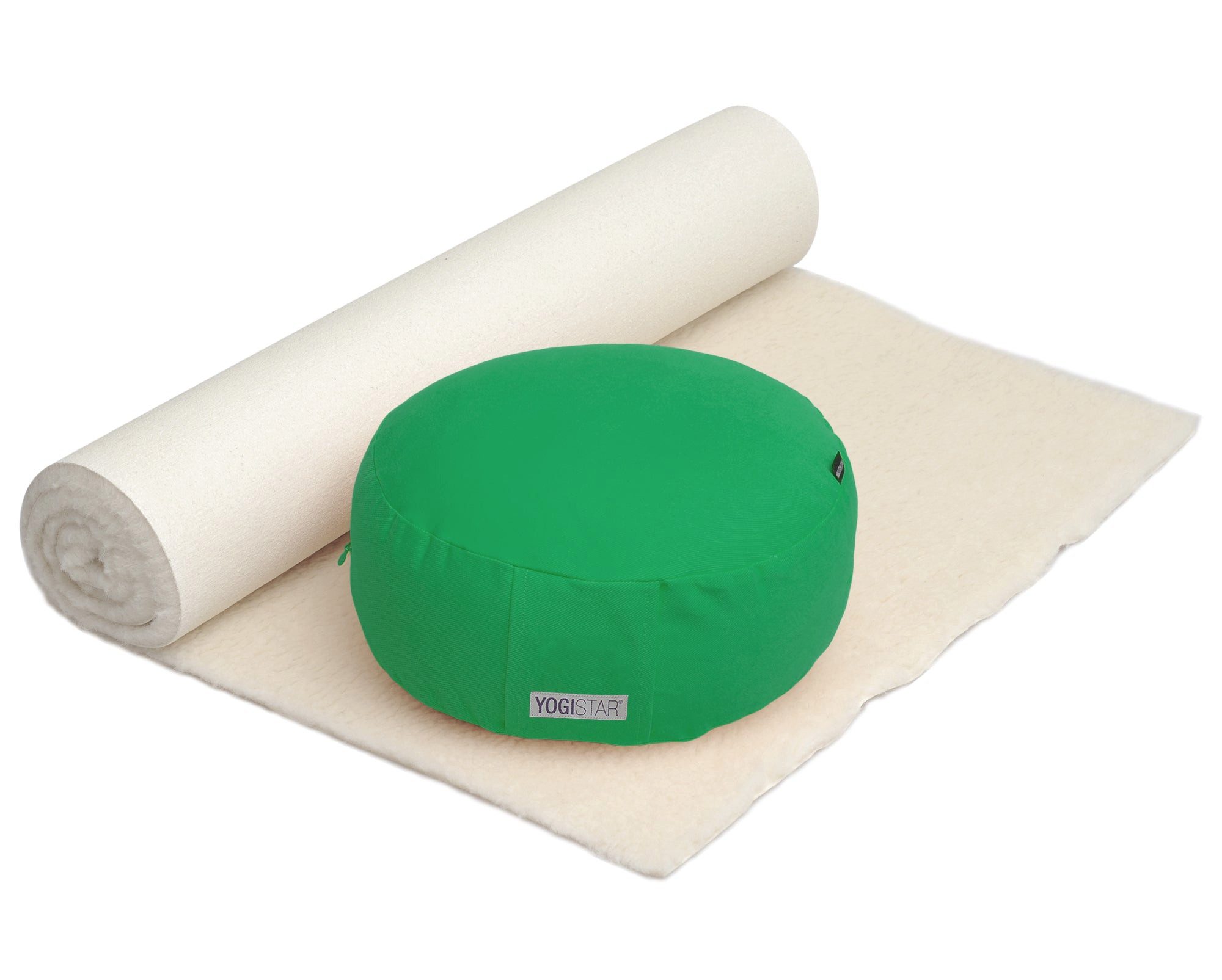 Yogistar Yogamatte Yoga-Set Comfort Edition - Meditation natur 75 x 180 cm (Yogamatte, Meditationskissen, 2-St., Yogamatte, Meditationskissen), Yoga-Set: Naturmatte 75x180 cm & rundes Meditationskissen